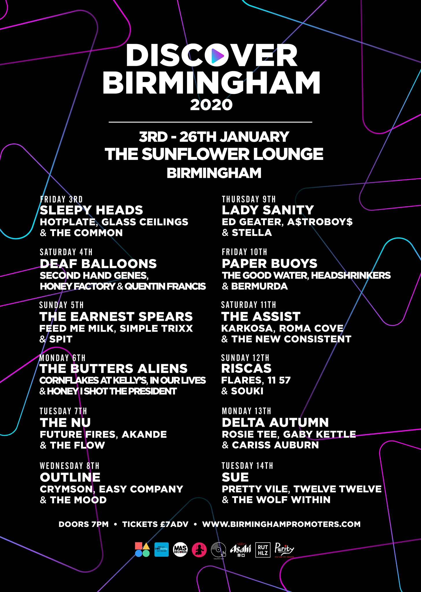 Discover Birmingham Gigs At Sunflower Lounge Throughout January