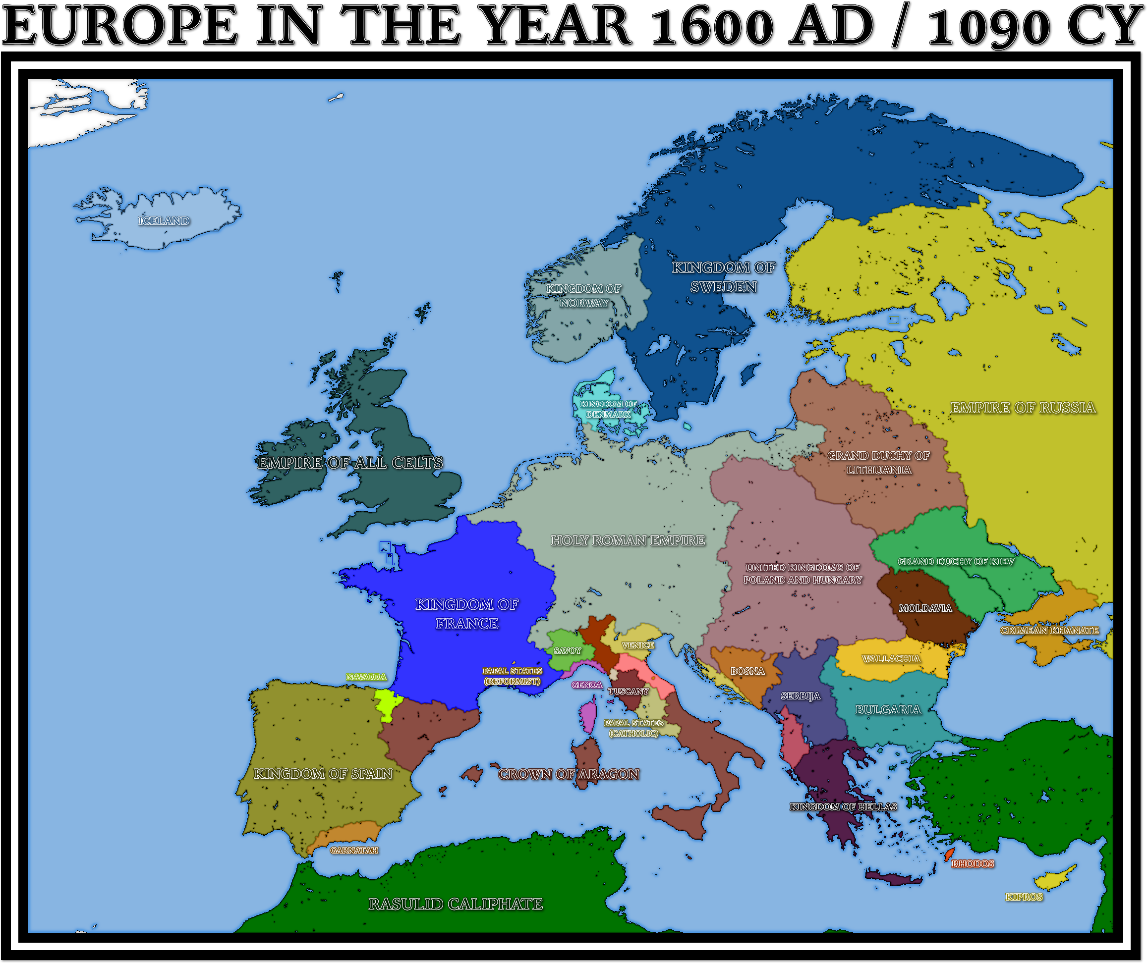 Europe in 1600 AD / 1090 CY | Scrolller