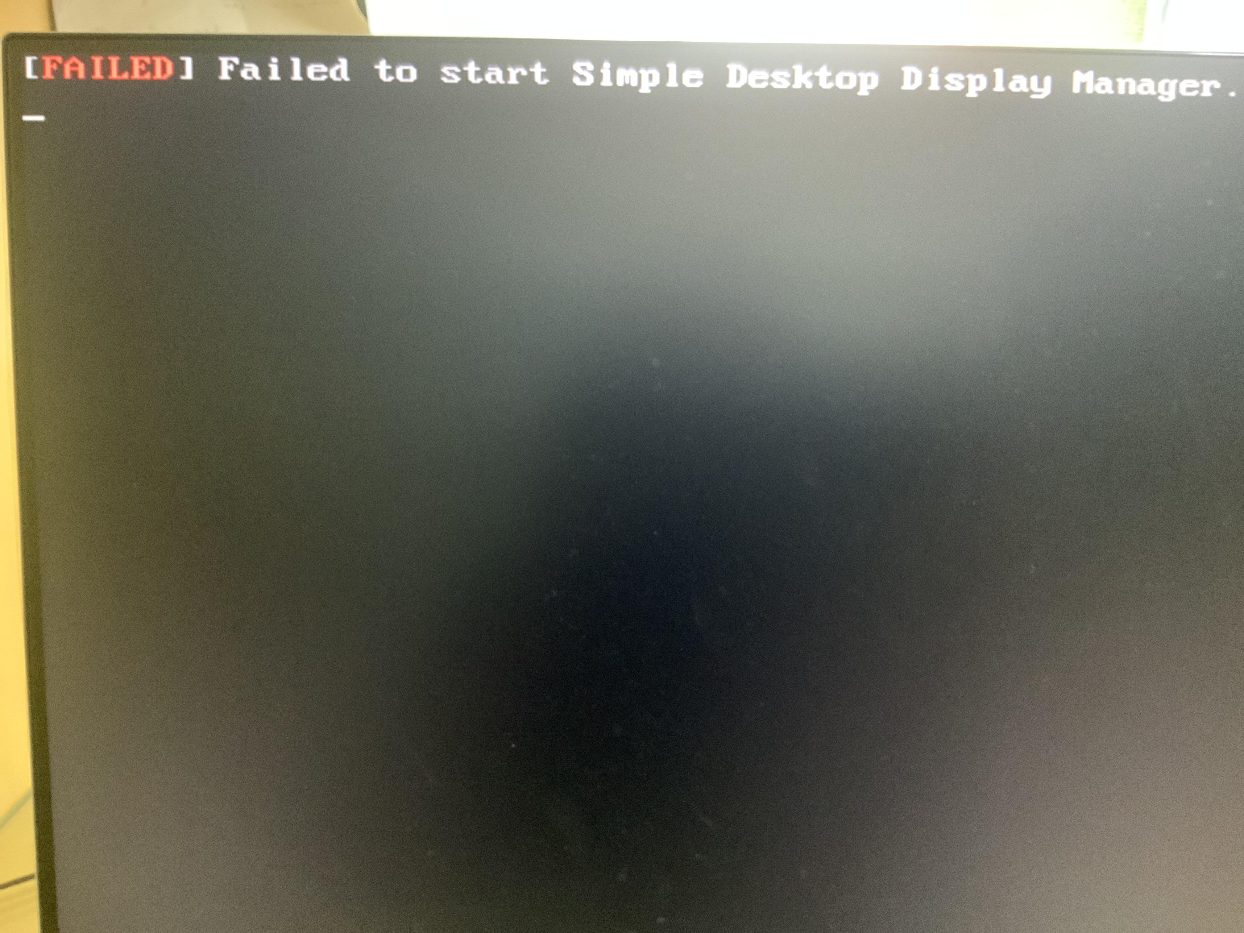 failed to start simple desktop display manager debian