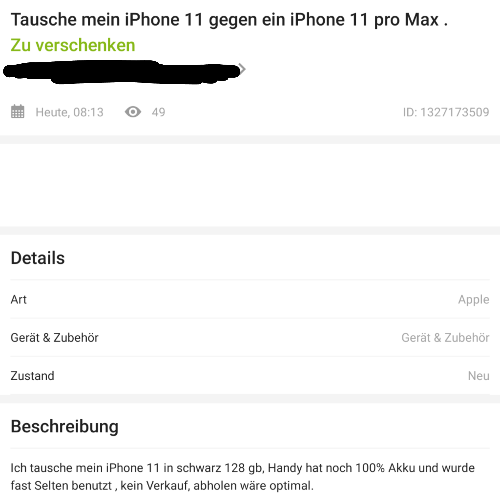 Fairer Tausch, wurde ja nur fast selten benutzt Scrolller