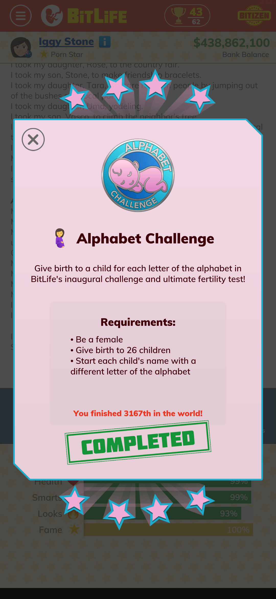 FINALLY GOT THE CHALLENGE UPDATE AND COMPLETED THE ALPHABET CHALLENGE!😁 ...