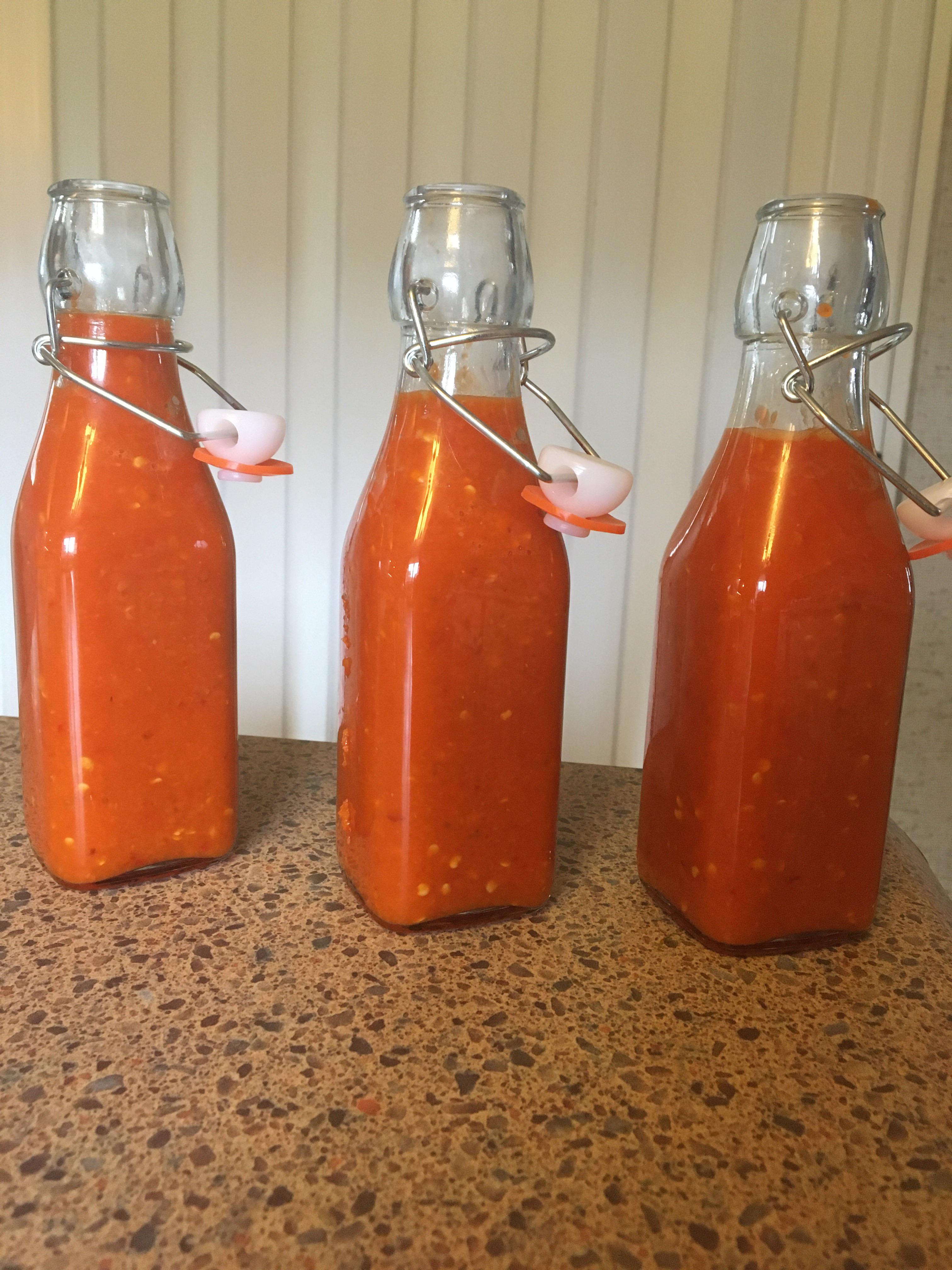 First fermented hot sauce! Habanero, scotch carrot/onion/garlic