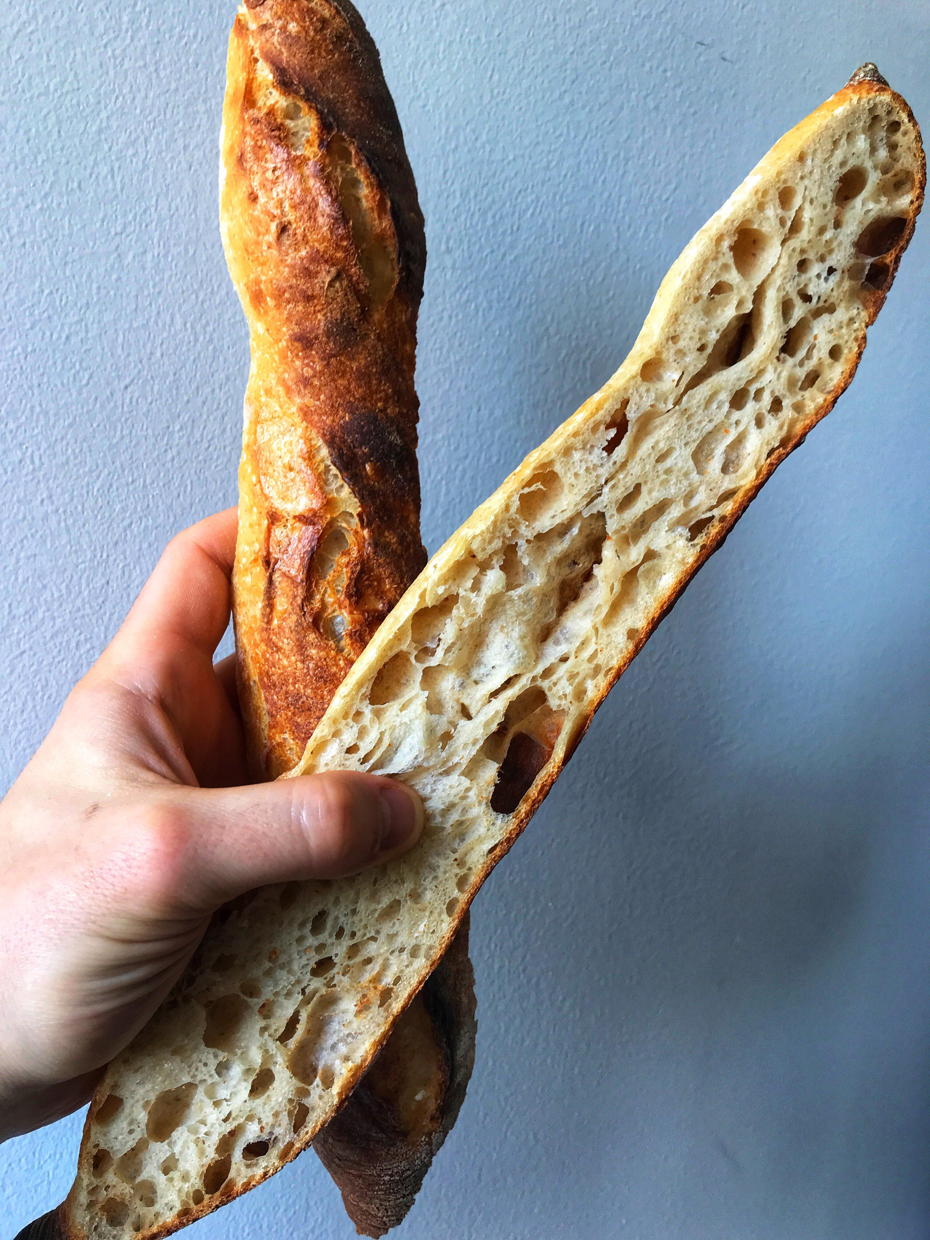 First time baking naturally leavened sourdough BAGUETTES Scrolller