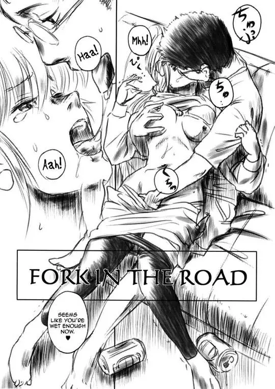 Netorare manga Fork in the Road featuring Fumi and Dyouta in explicit sexual poses