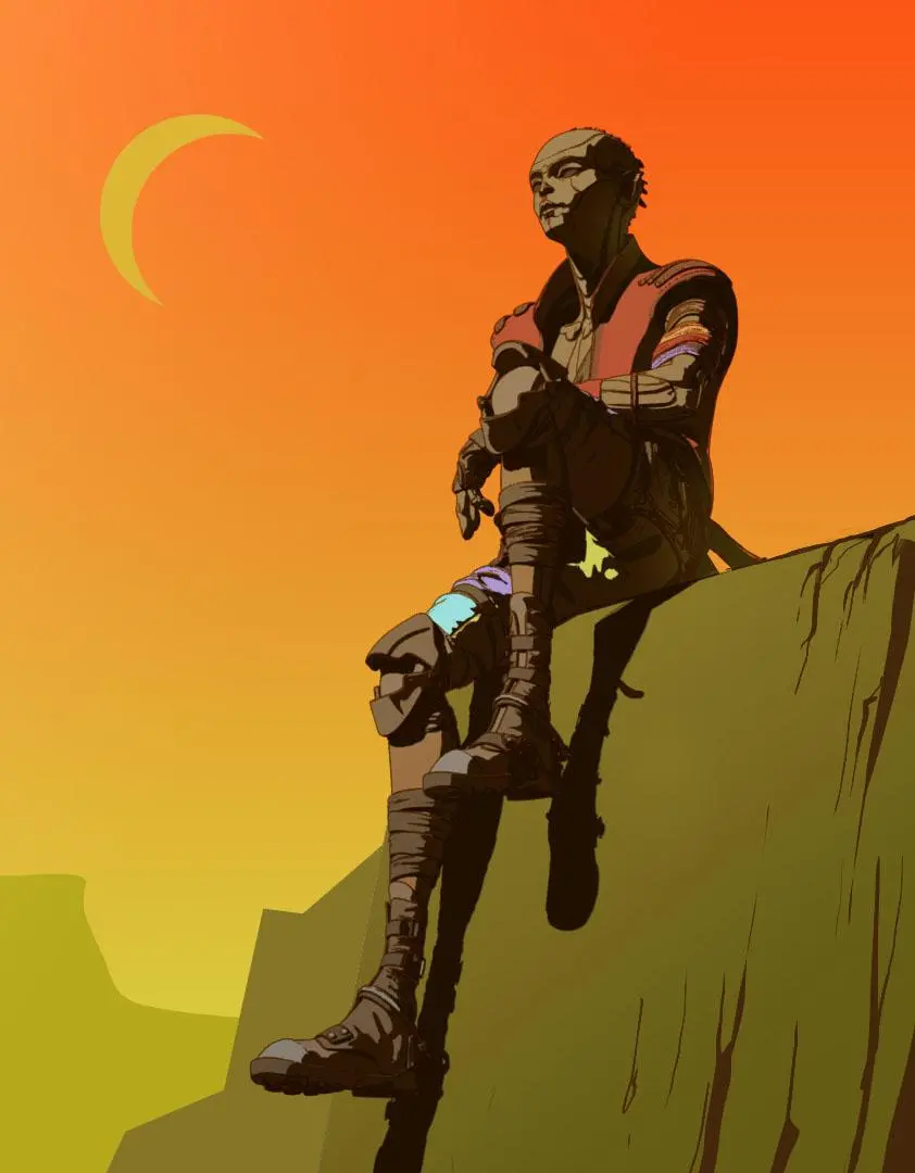 Comic Art Over Rendered Frame from my comic BOT - rendered using Arnold's aiToon shader | Scrolller