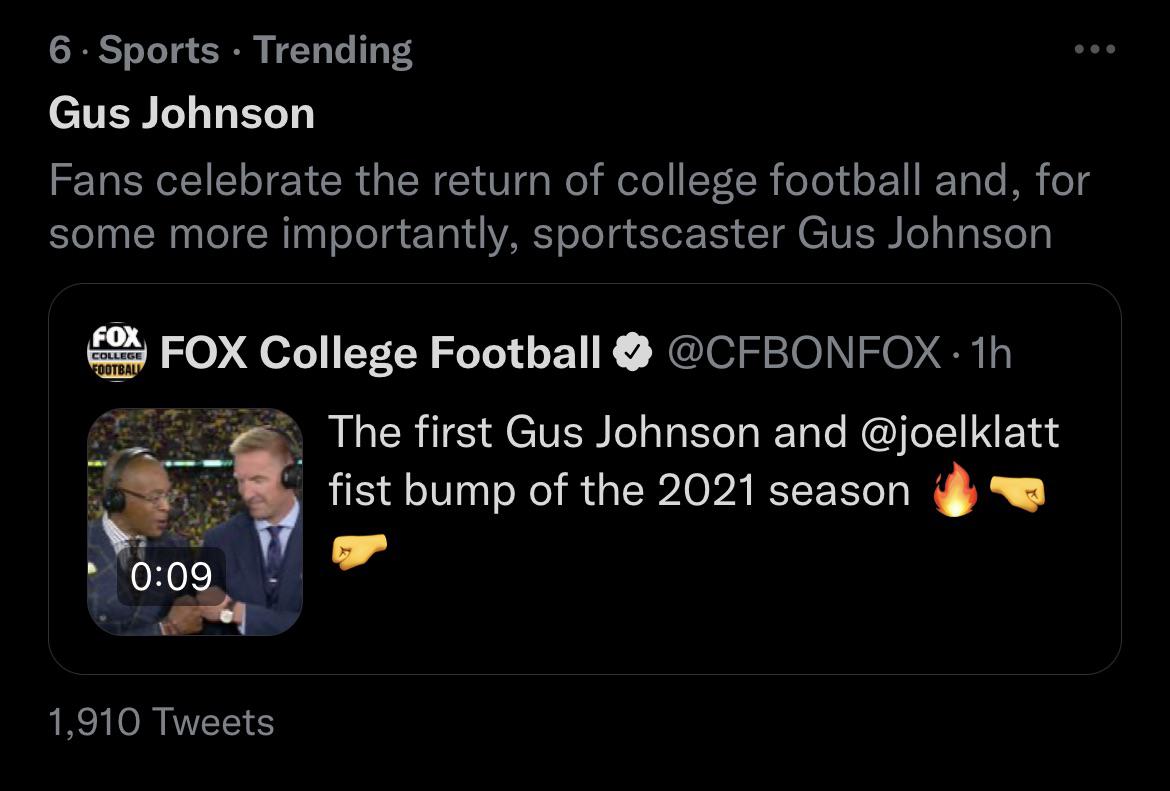 GUS JOHNSON TRENDING ON TWITTER NOW | Scrolller