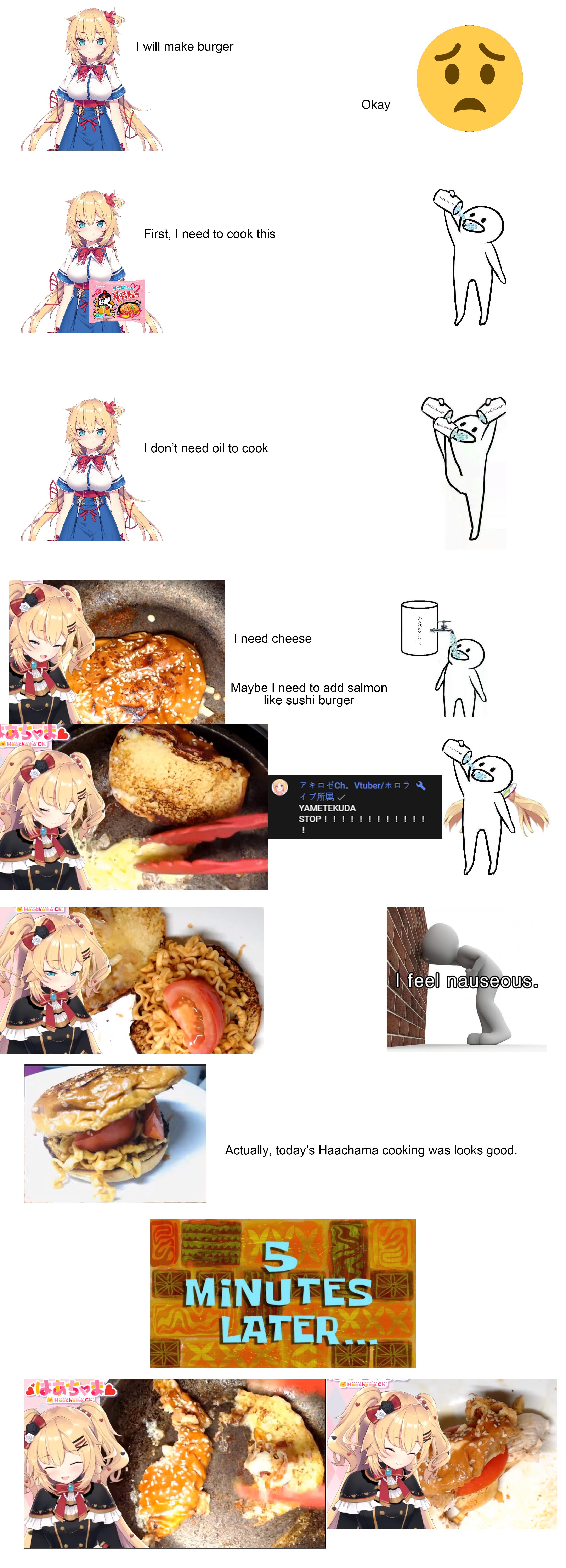 Haachama Cooking Burger Scrolller