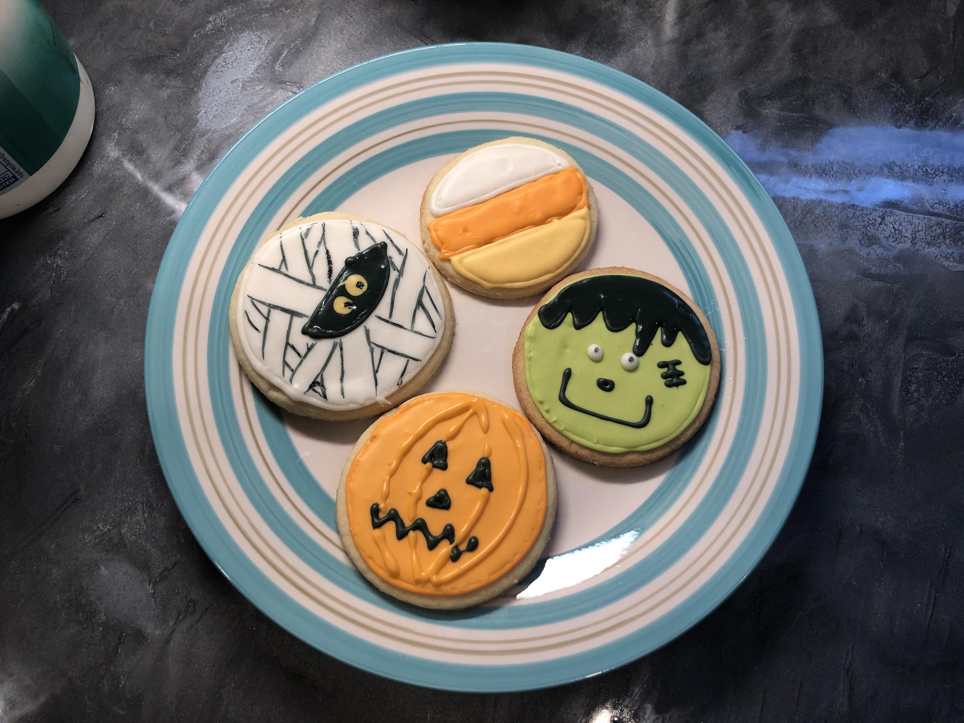 Halloween cookies from scratch! This is only my second time decorating