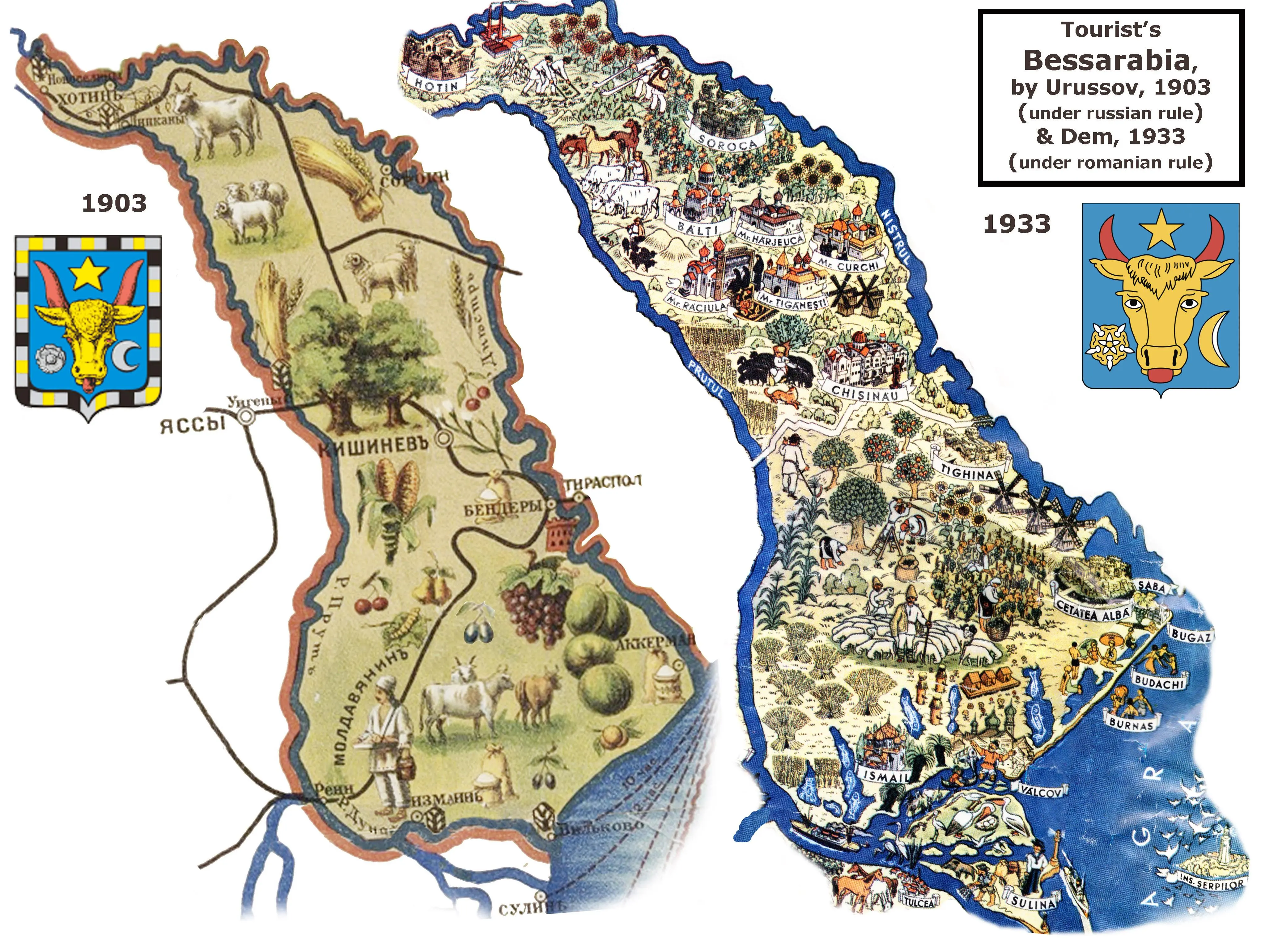 Harta turistica a Basarabiei: perioada Imperiului Rus vs perioada ...