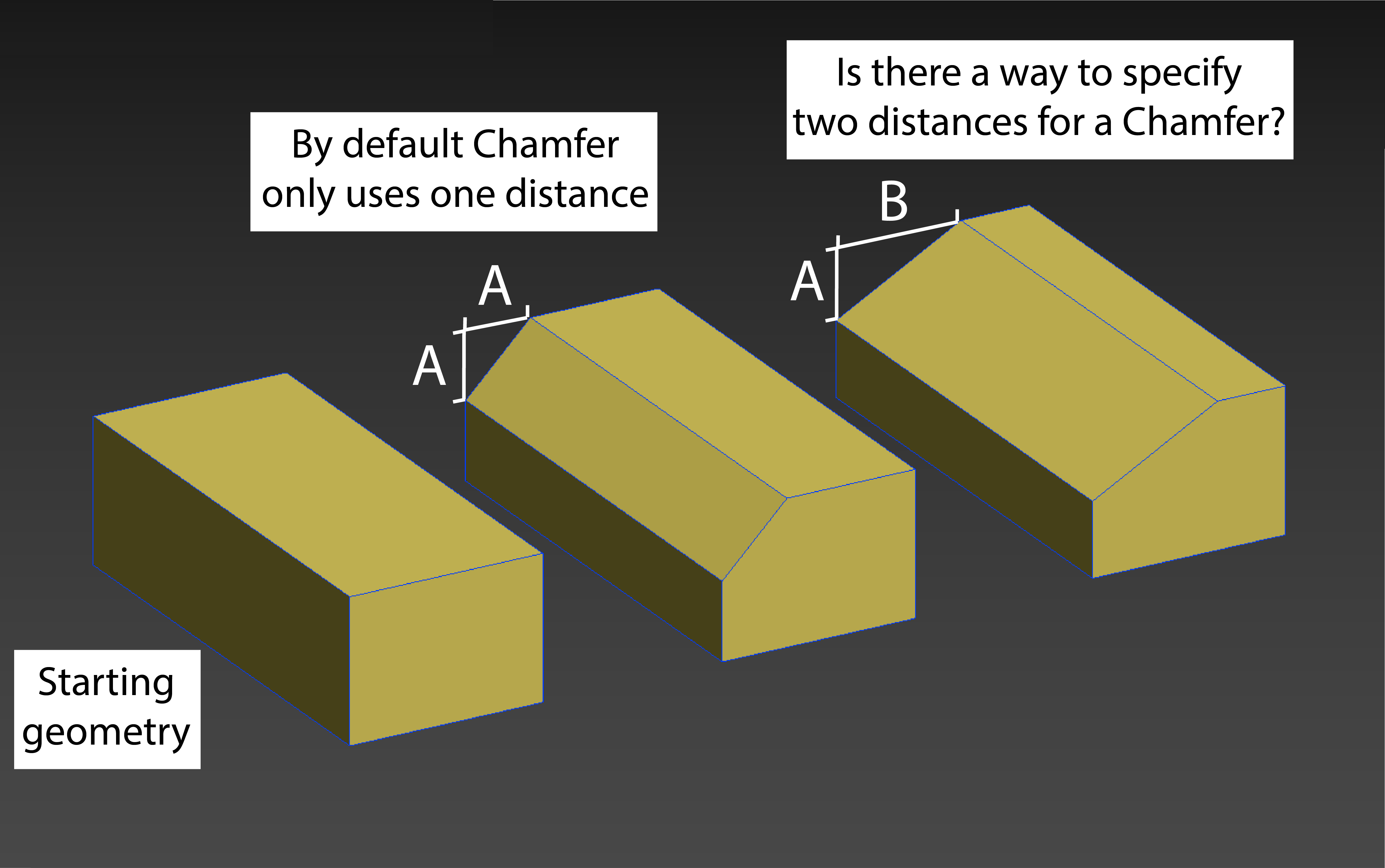 Chamfer Setback How to Chamfer with two distances? (instead of doing it manually a ...
