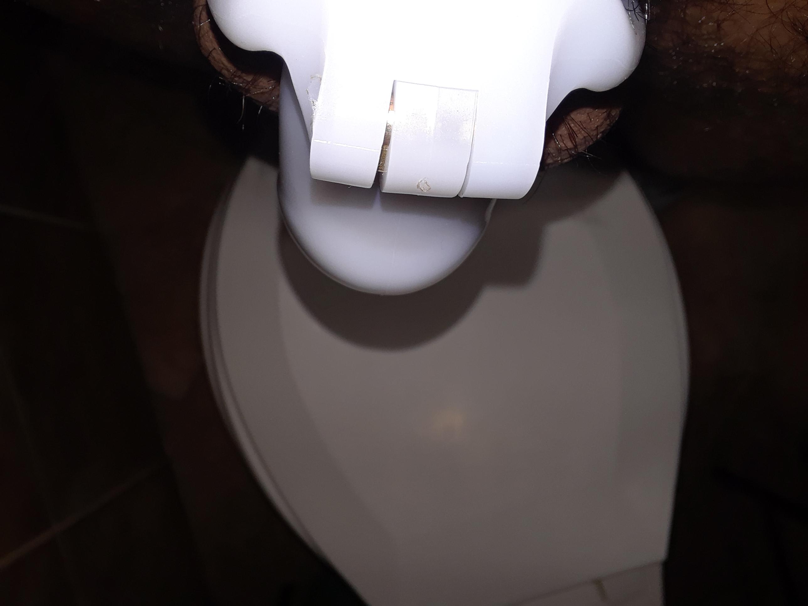 Humbled going to the bathroom. I'm very proud to be caged by my owner