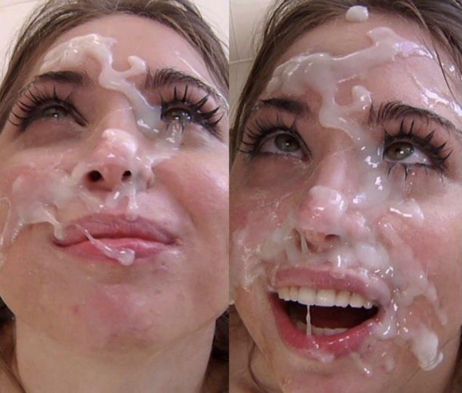 After cum face, side view, horny ии порно