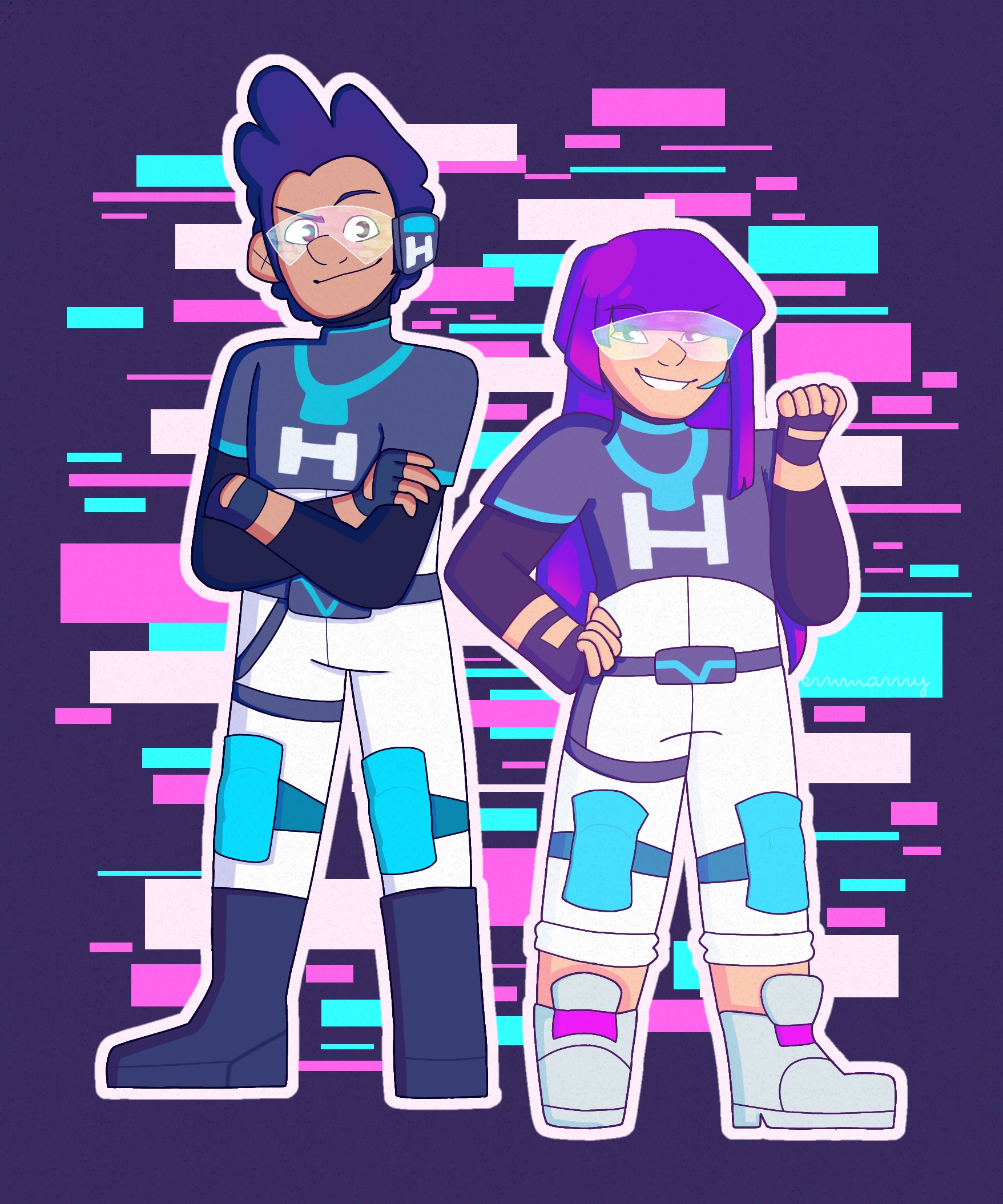 i drew fanart for glitch techs!! ive been thinking about watching it ...