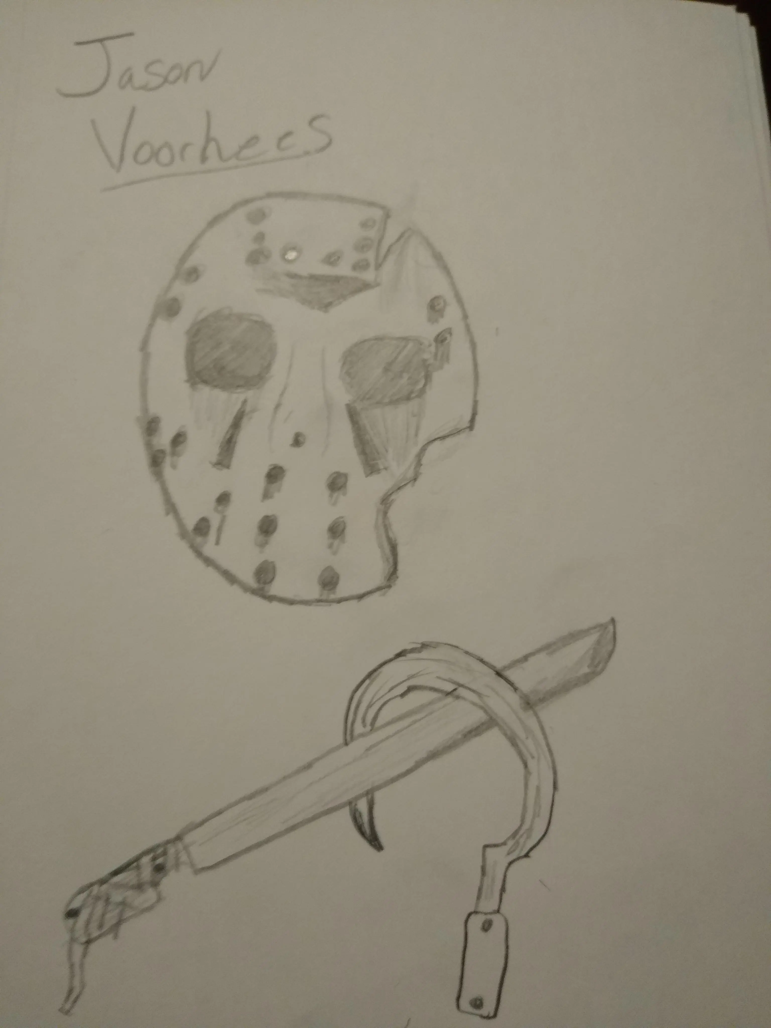 Jason Fan Drawing I drew some Jason Voorhees Fan-art. I thought it turned out pretty good ...