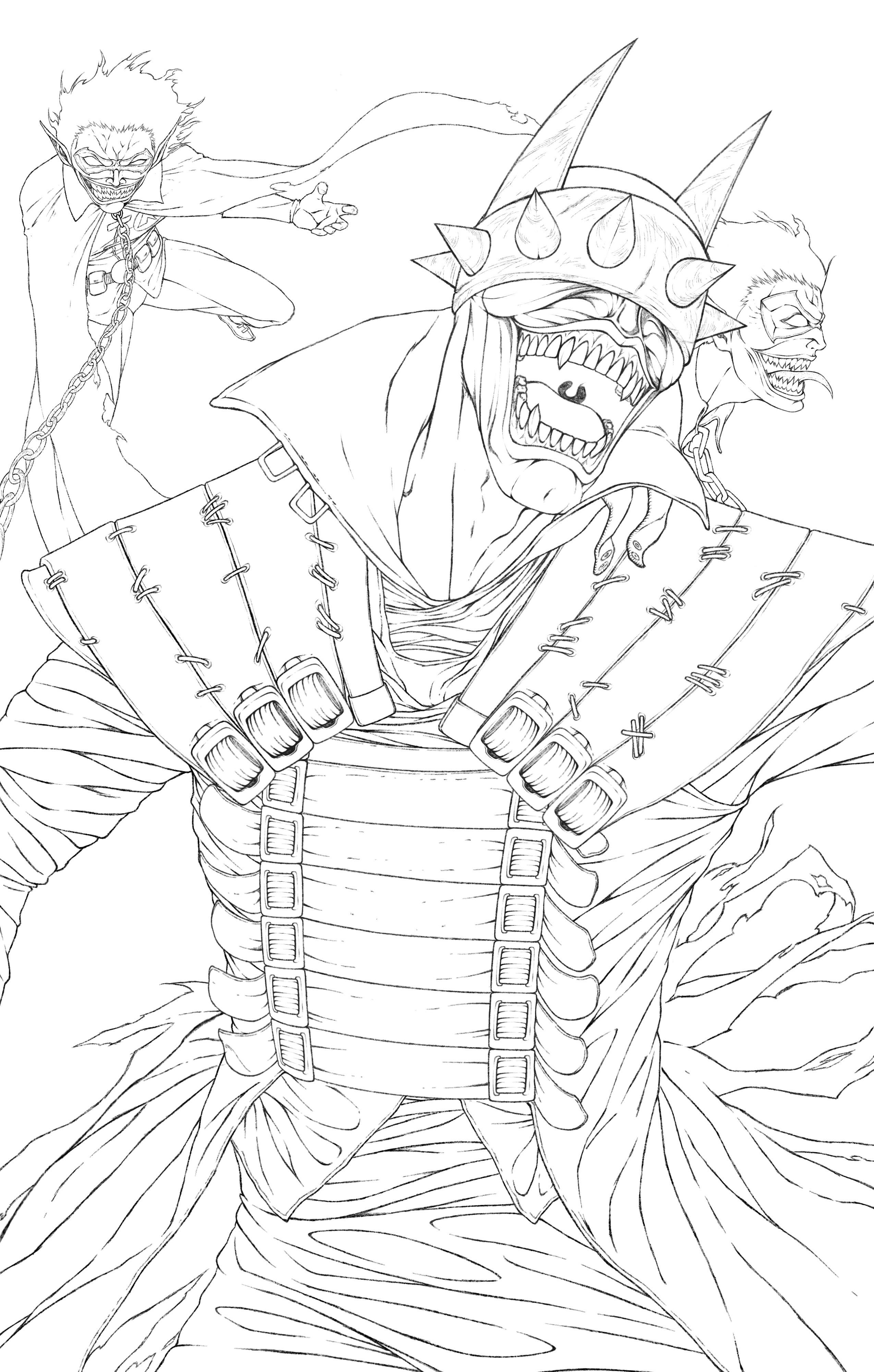 I drew the Batman Who Laughs, can someone color it, I would but I kinda ...