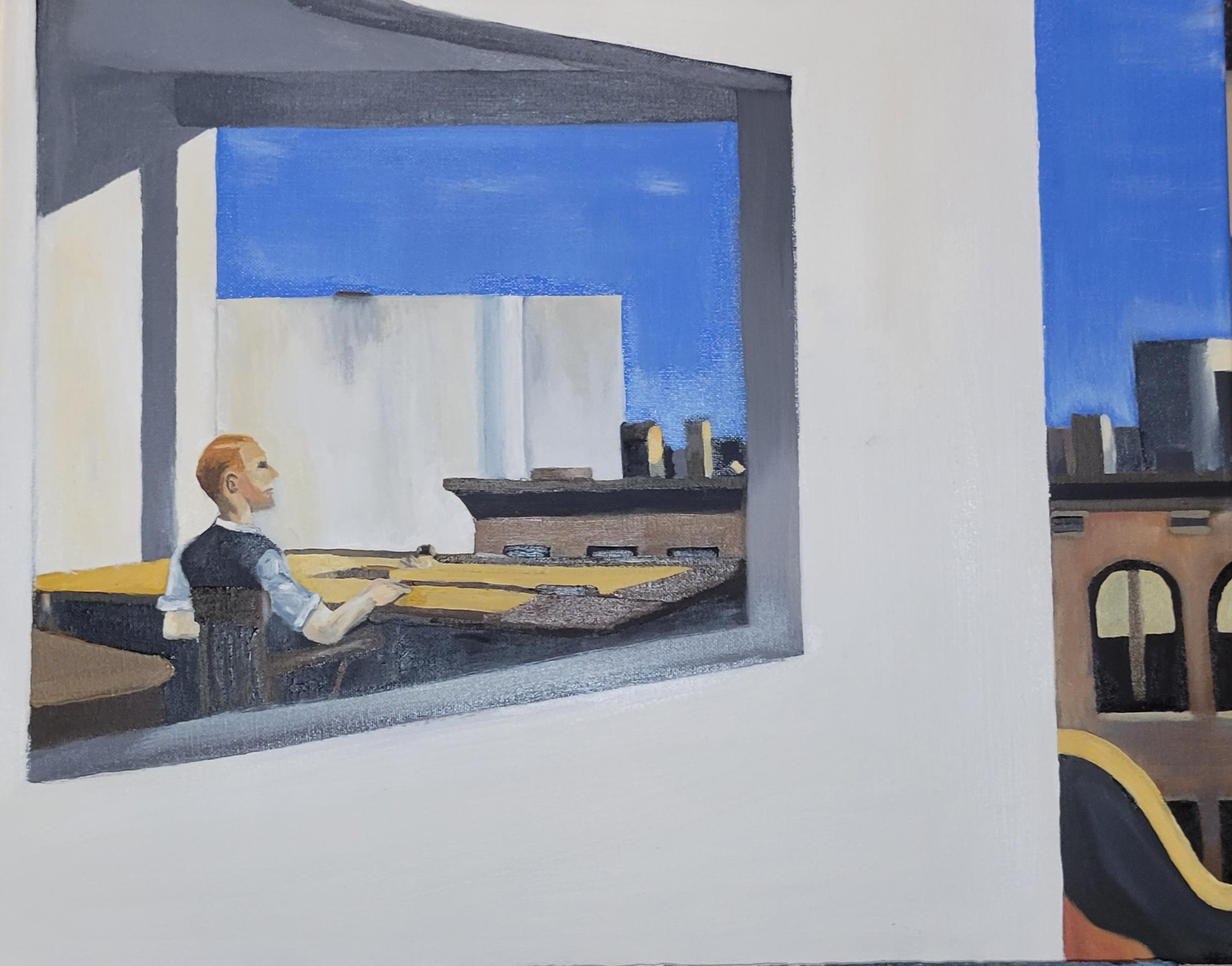 I finished my latest Edward Hopper recreation today "Office in a Small