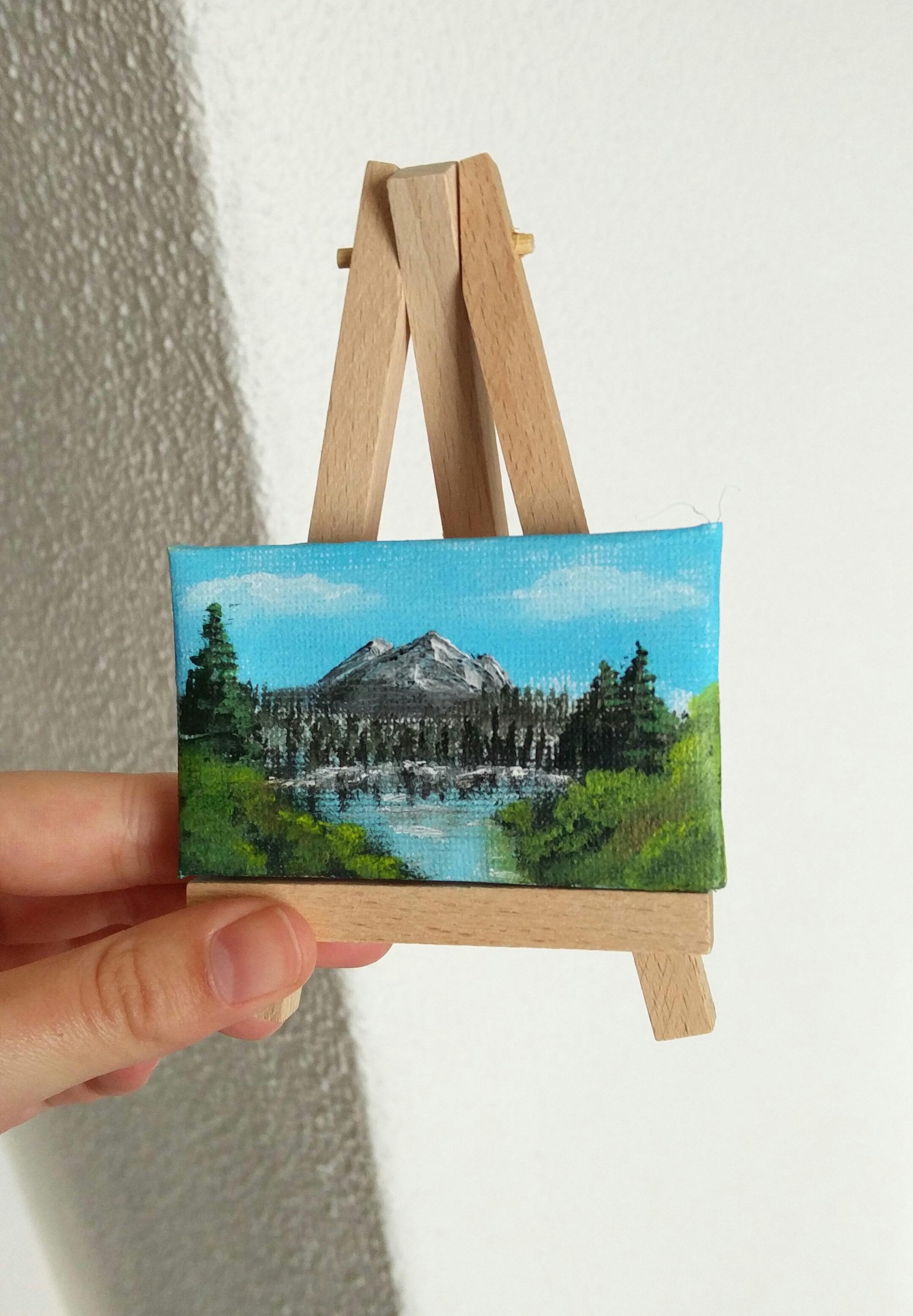 I Followed A Bob Ross Tutorial On A Tiny Canvas Scrolller I Followed A Bob Ross Tutorial On A Tiny Canvas Scrolller