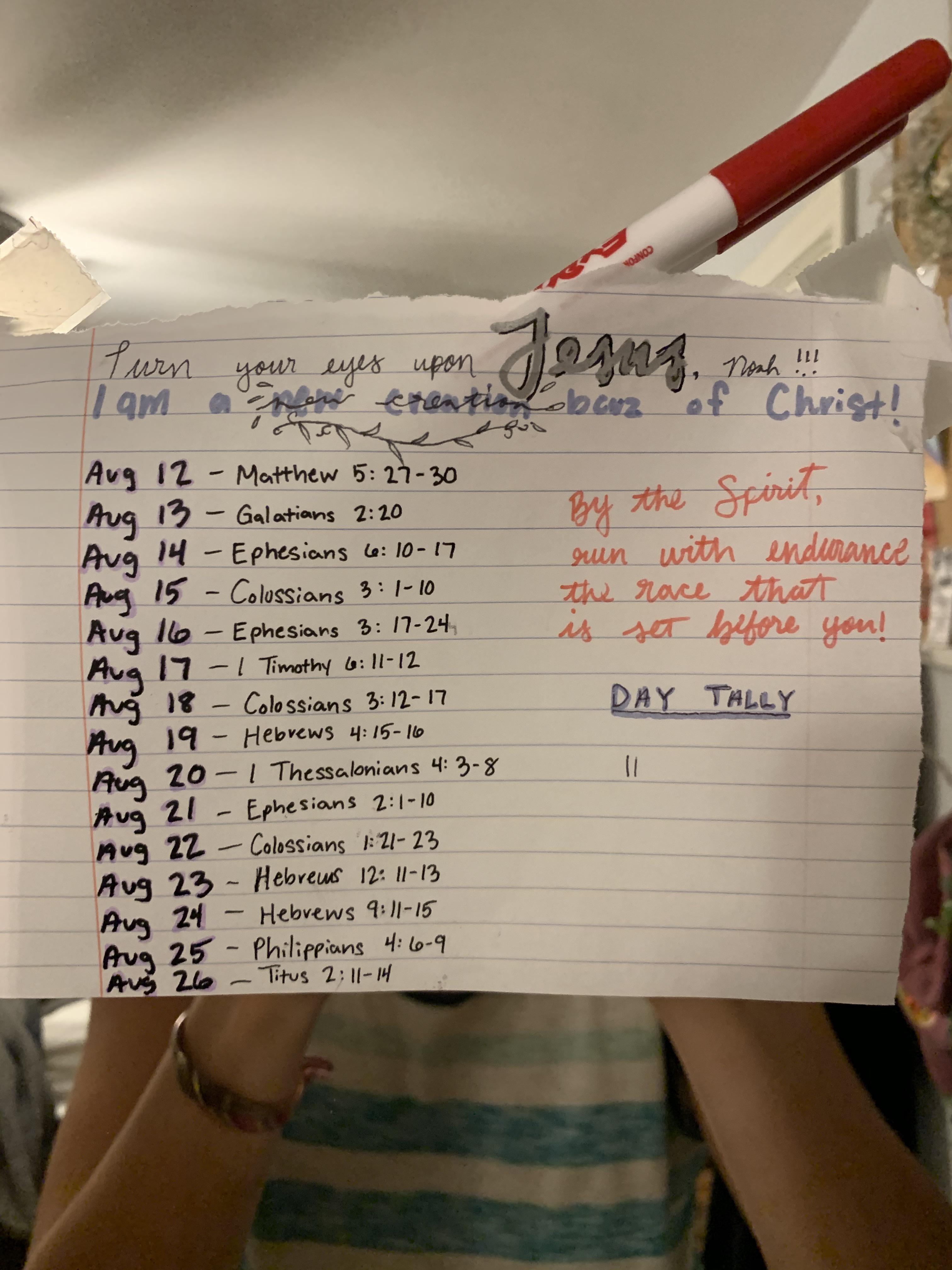 i made an accountability/encouragement checklist! i did this last week ...