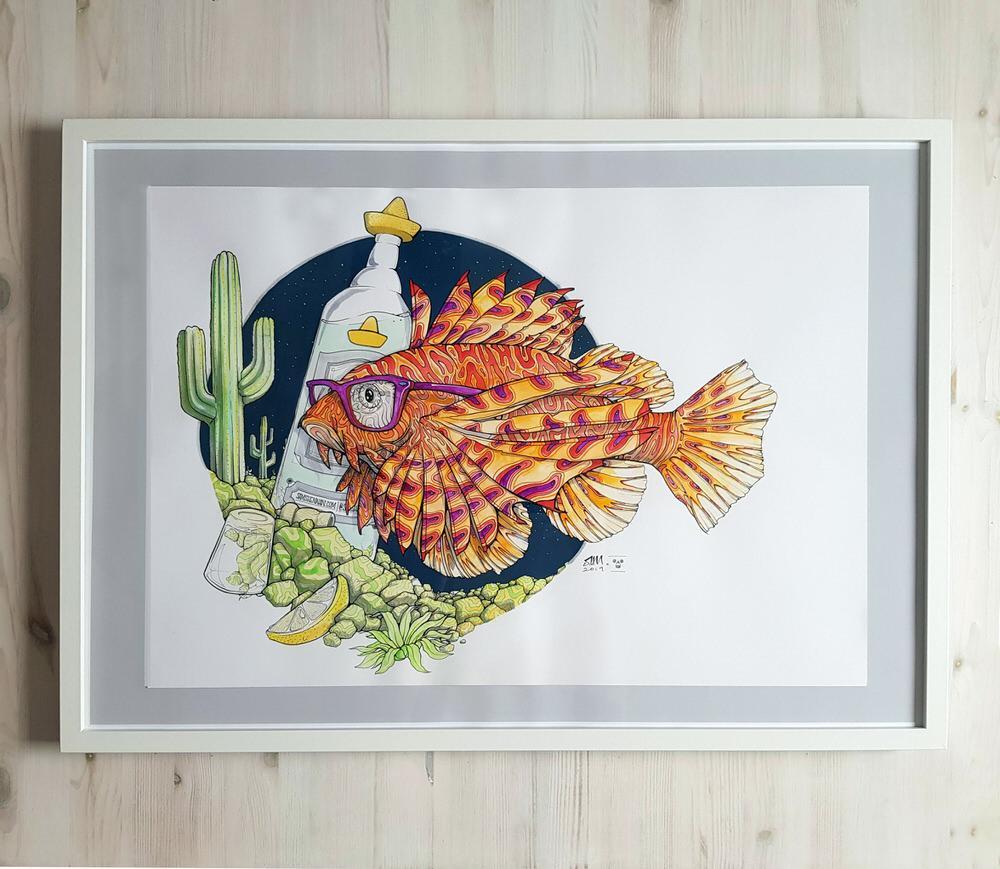 I made an artwork showing the invasive 'fish out water' in the Gulf of ...