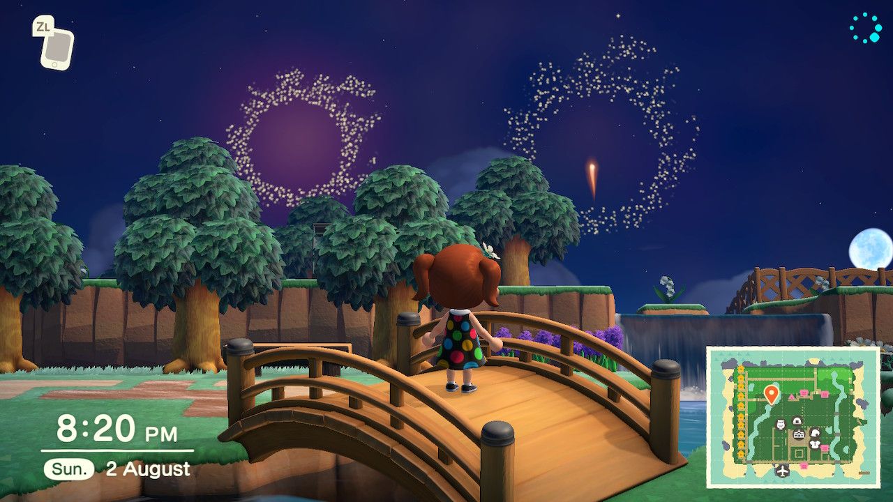 I made meteor fireworks for Animal Crossing New Horizons Scrolller