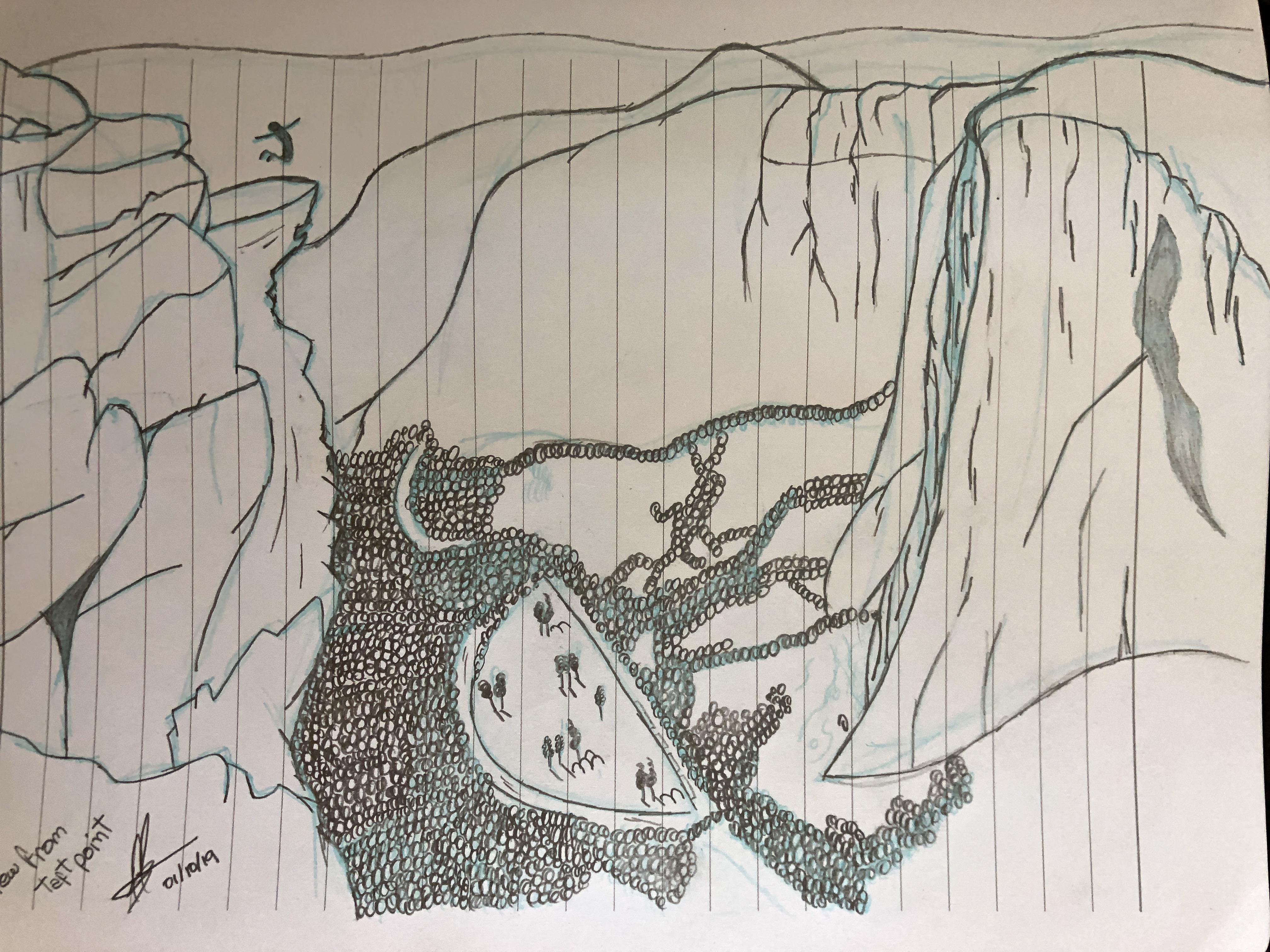 Point Missing Drawing I tried to draw the view from Taft Point. Missing this place so much ...