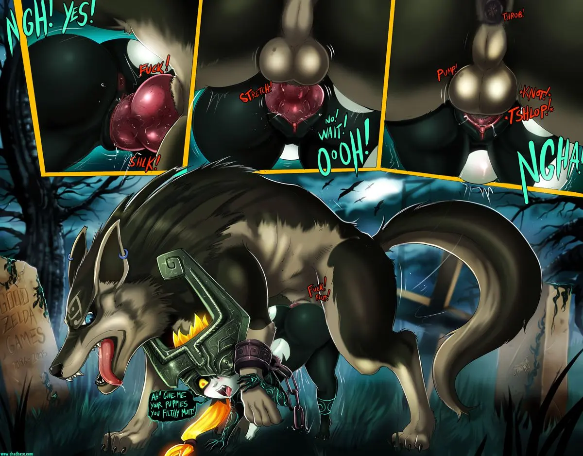 Imp Midna from The Legend of Zelda in hentai fan art featuring ahegao and thick thighs
