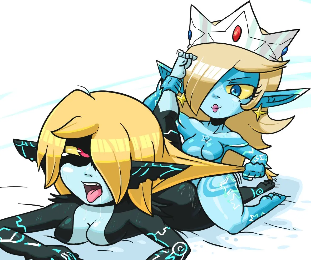 Imp Midna from The Legend of Zelda in hentai fan art featuring ahegao and thick thighs