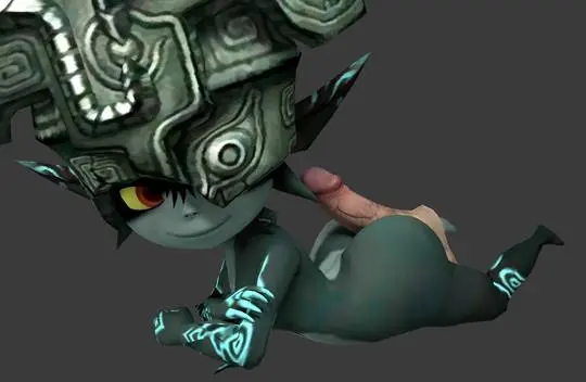 Imp Midna from The Legend of Zelda in hentai fan art featuring ahegao and thick thighs