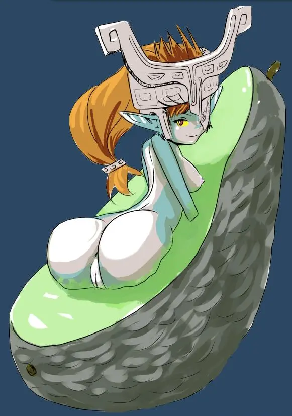 Imp Midna from The Legend of Zelda in hentai fan art featuring ahegao and thick thighs