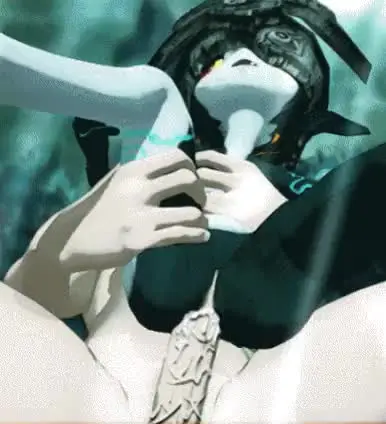 Imp Midna from The Legend of Zelda in hentai fan art featuring ahegao and thick thighs