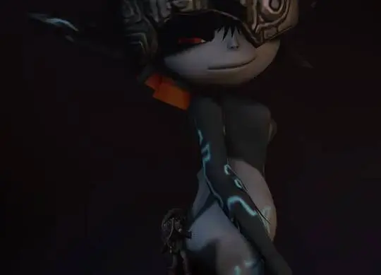 Imp Midna from The Legend of Zelda in hentai fan art featuring ahegao and thick thighs
