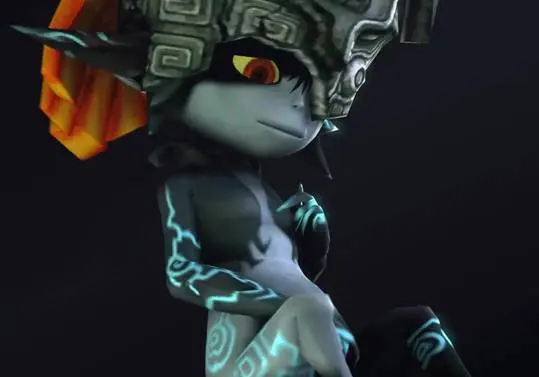 Imp Midna from The Legend of Zelda in hentai fan art featuring ahegao and thick thighs
