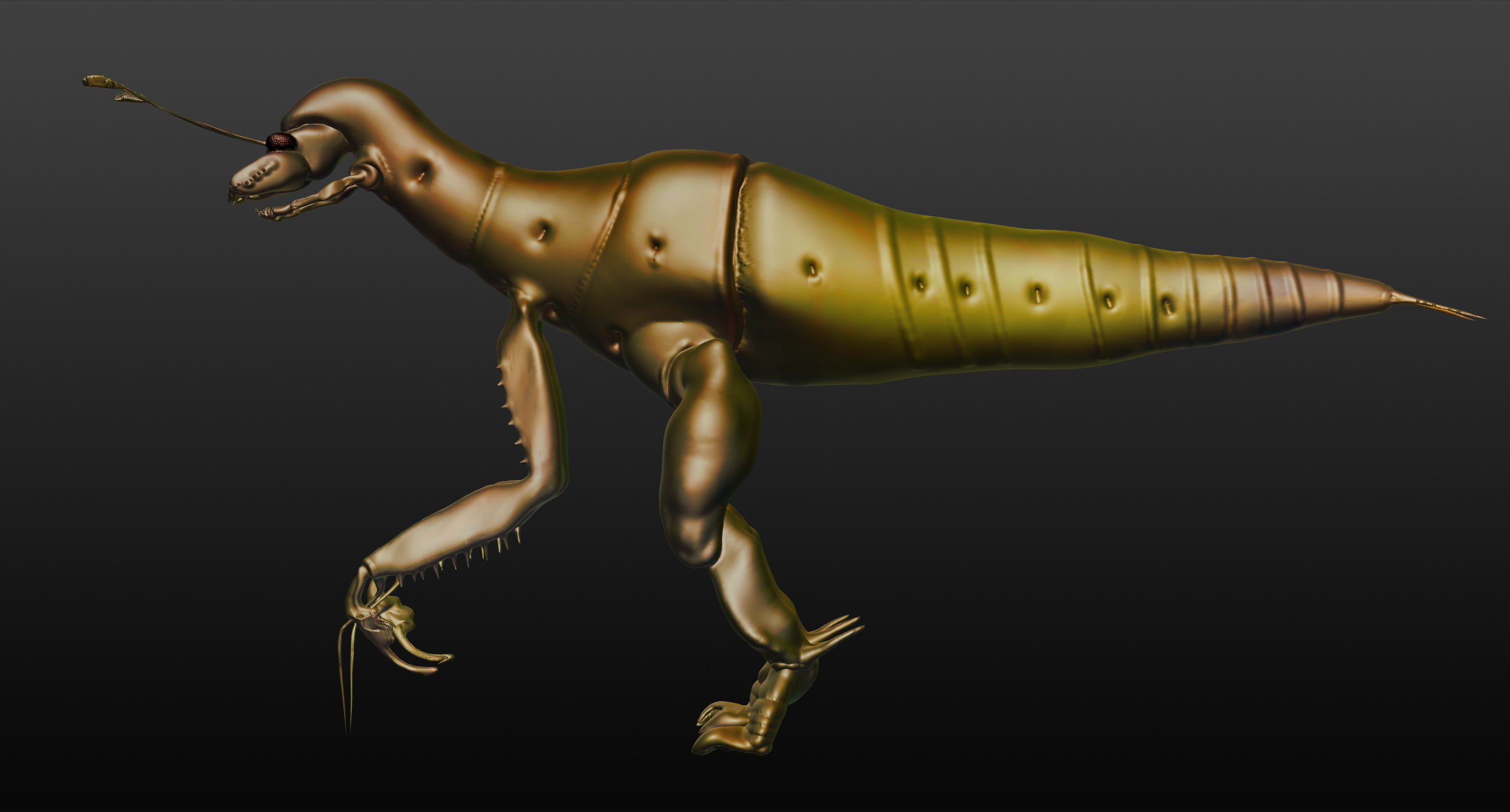 Insectoid analogue of Tyrannosaurus rex in a world of only arthropods ...
