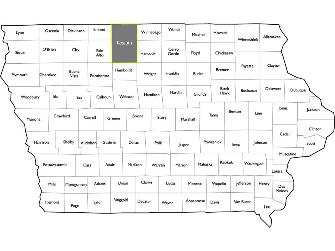 Map of Iowa's 99 counties | Scrolller