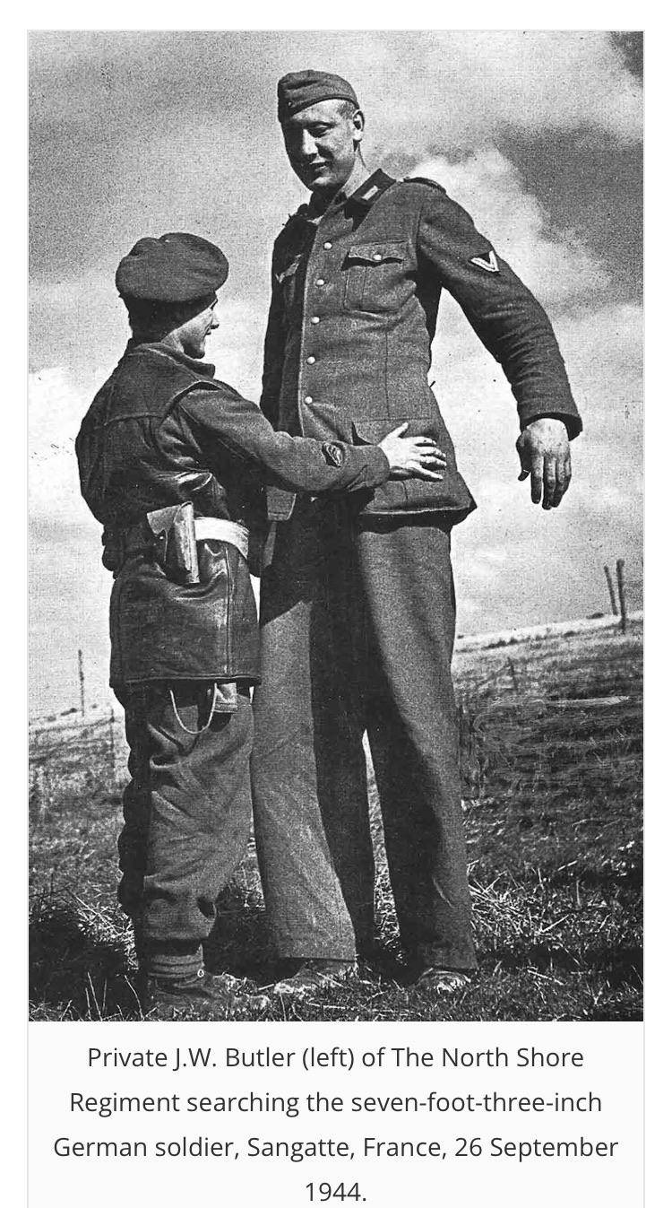 Jakob nacken, 7'3 feet, the tallest German soldier, surrendering in ...