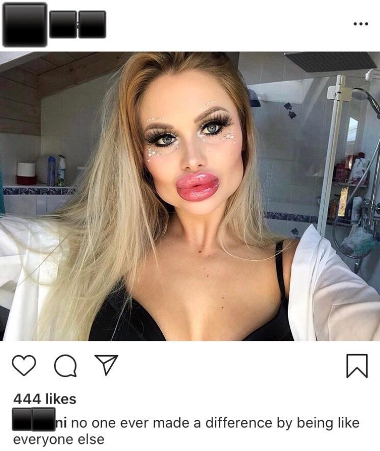 Jesus Christ the face shape and the duck lips are killing me