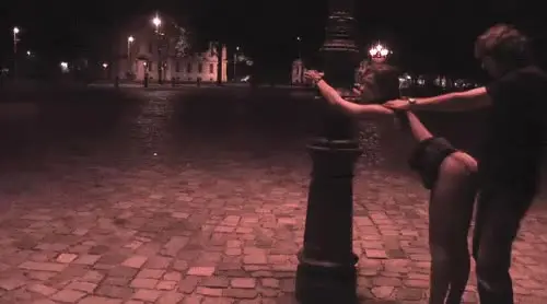 Learned Helplessness: On many slaveholding planets, it's allowable to strip, gag, bind and fuck a slavegirl in public, as that reinforces the point that no one will save her from slavery