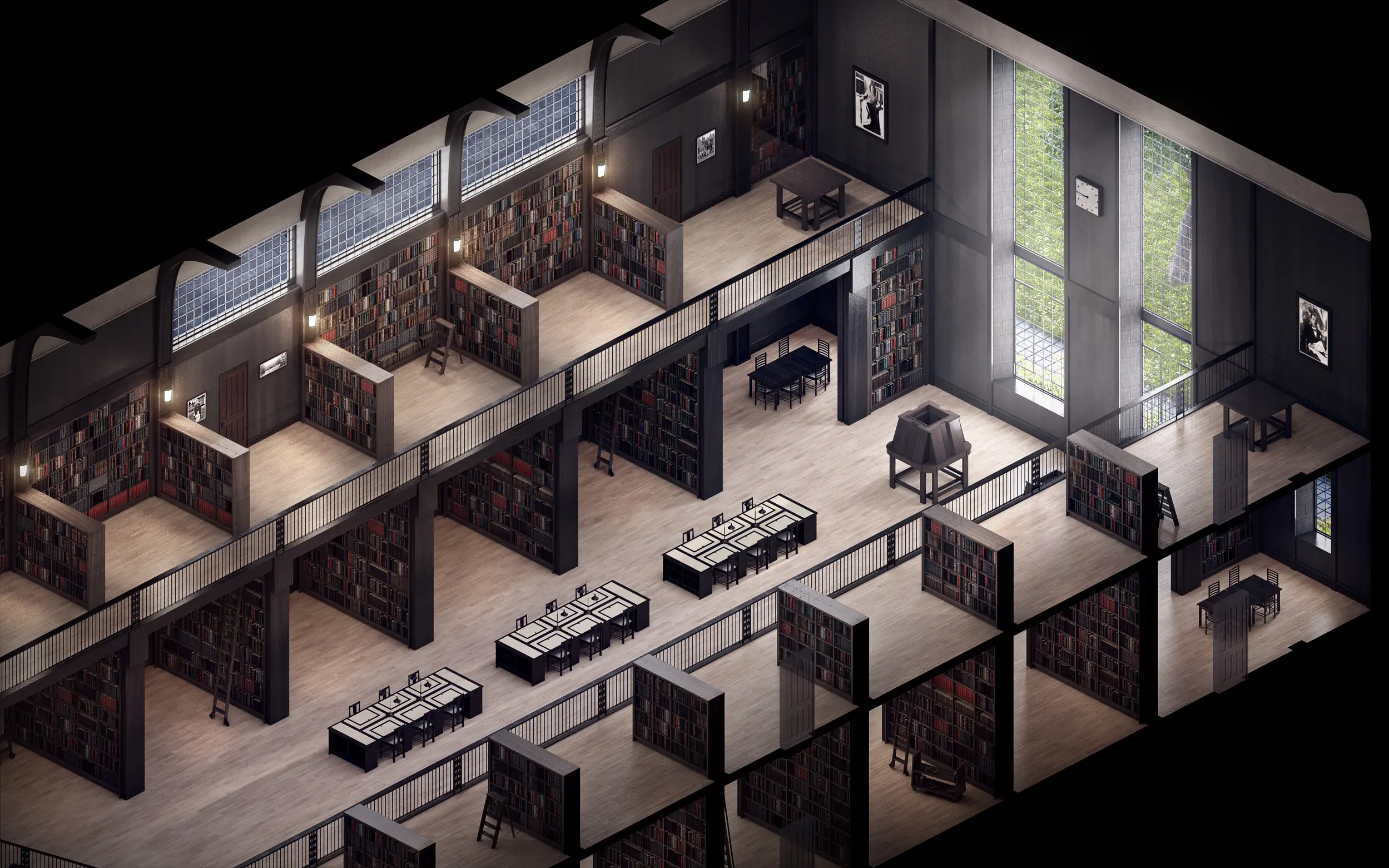 Discover more like Isometric: Library scene from my untitled isometric ...