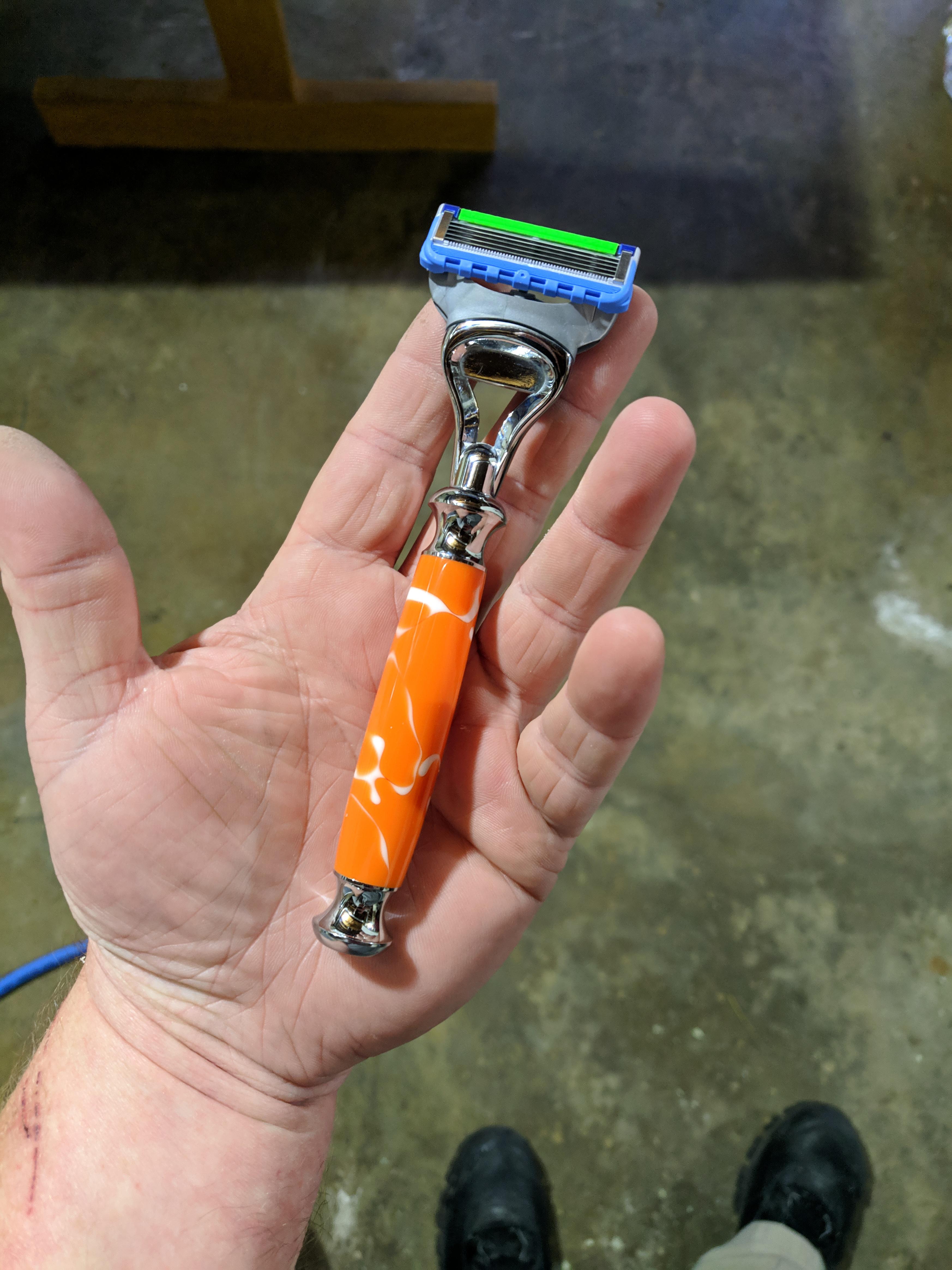 Made a UT razor handle for my FIL as a birthday present, just in time ...