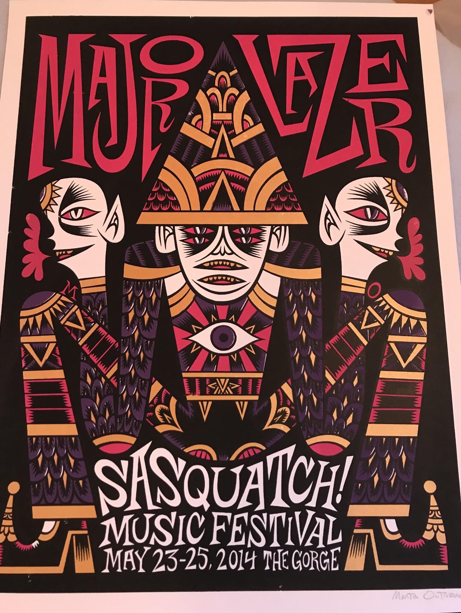 Major Lazer poster from Sasquatch! 2014 - poster art by Martinhead ...