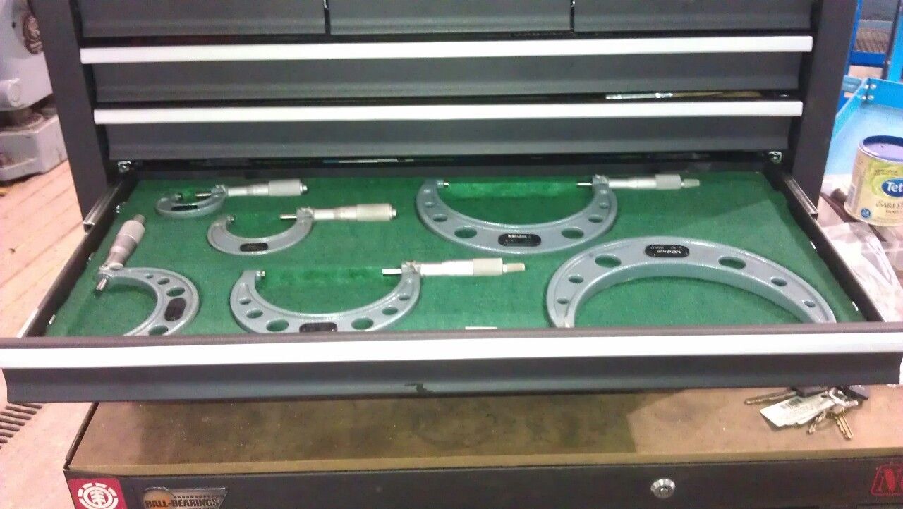 Micrometers in custom drawer inserts. [1280x722] | Scrolller