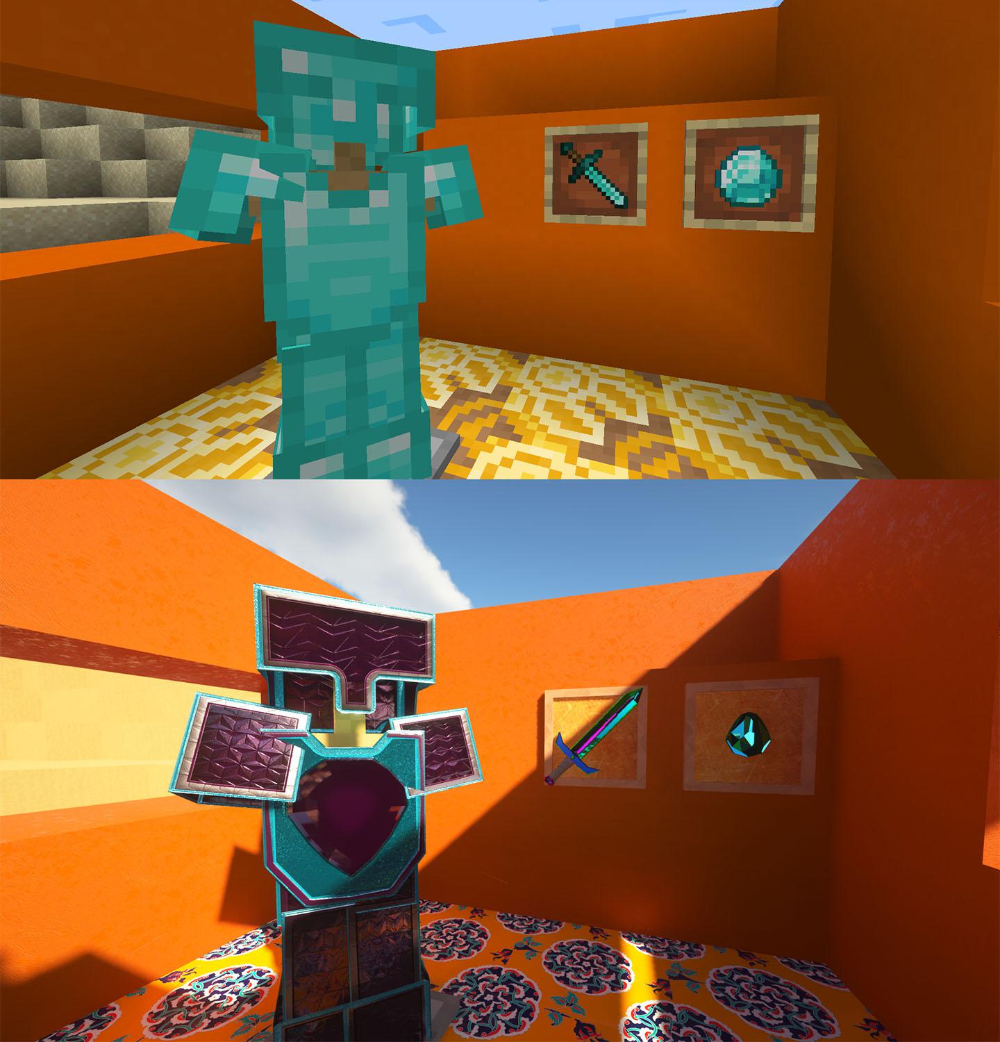 Minecraft Comparison Vanilla Vs HD Scrolller