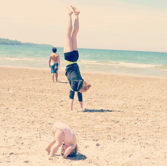 Mini Handstand | My niece wanted to do what I was doing. | Scrolller