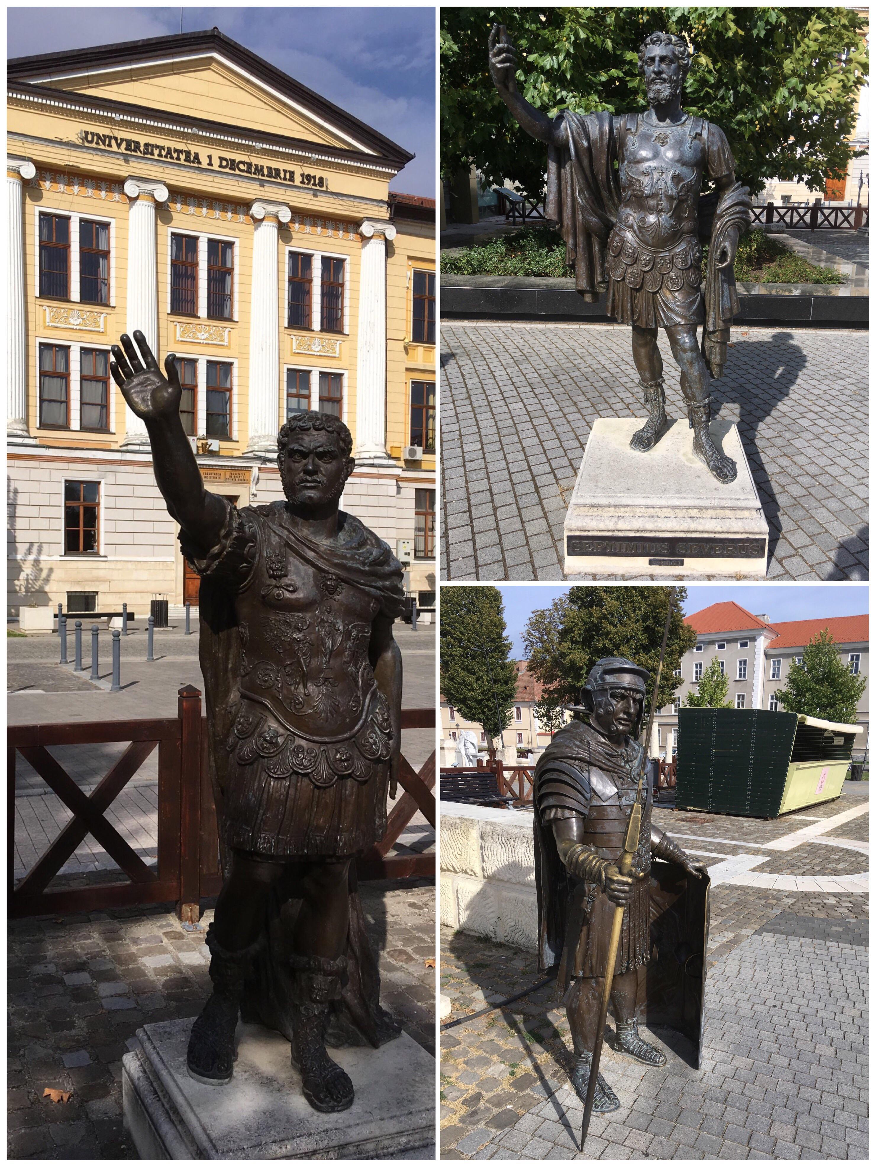 Modern life-size bronze statues of Emperors Caracalla, Septimius ...