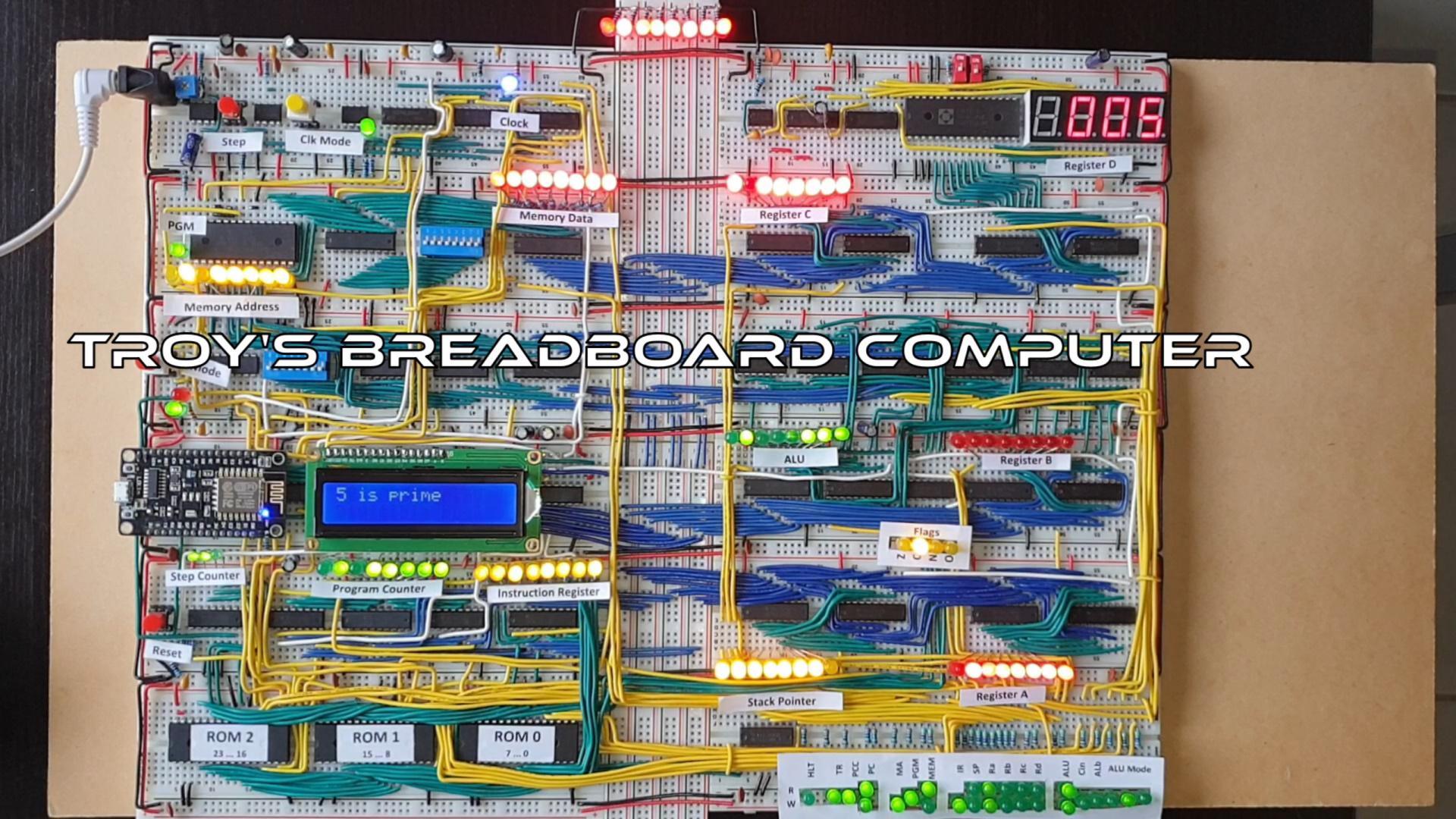 My 8 bit breadboard computer assembler emulator and esp8266 program