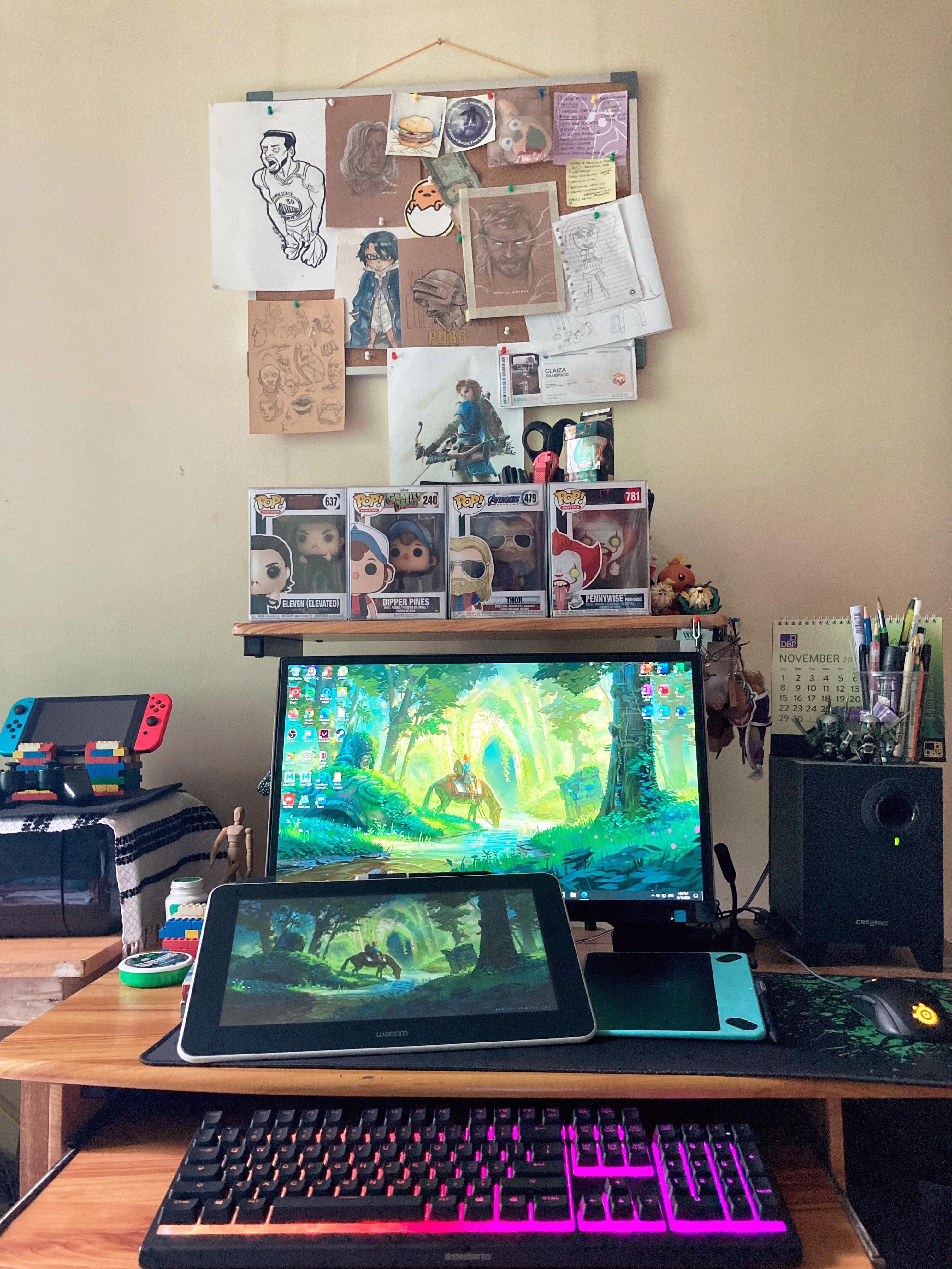 My current messy setup. I will change things up once I get a pc and ...