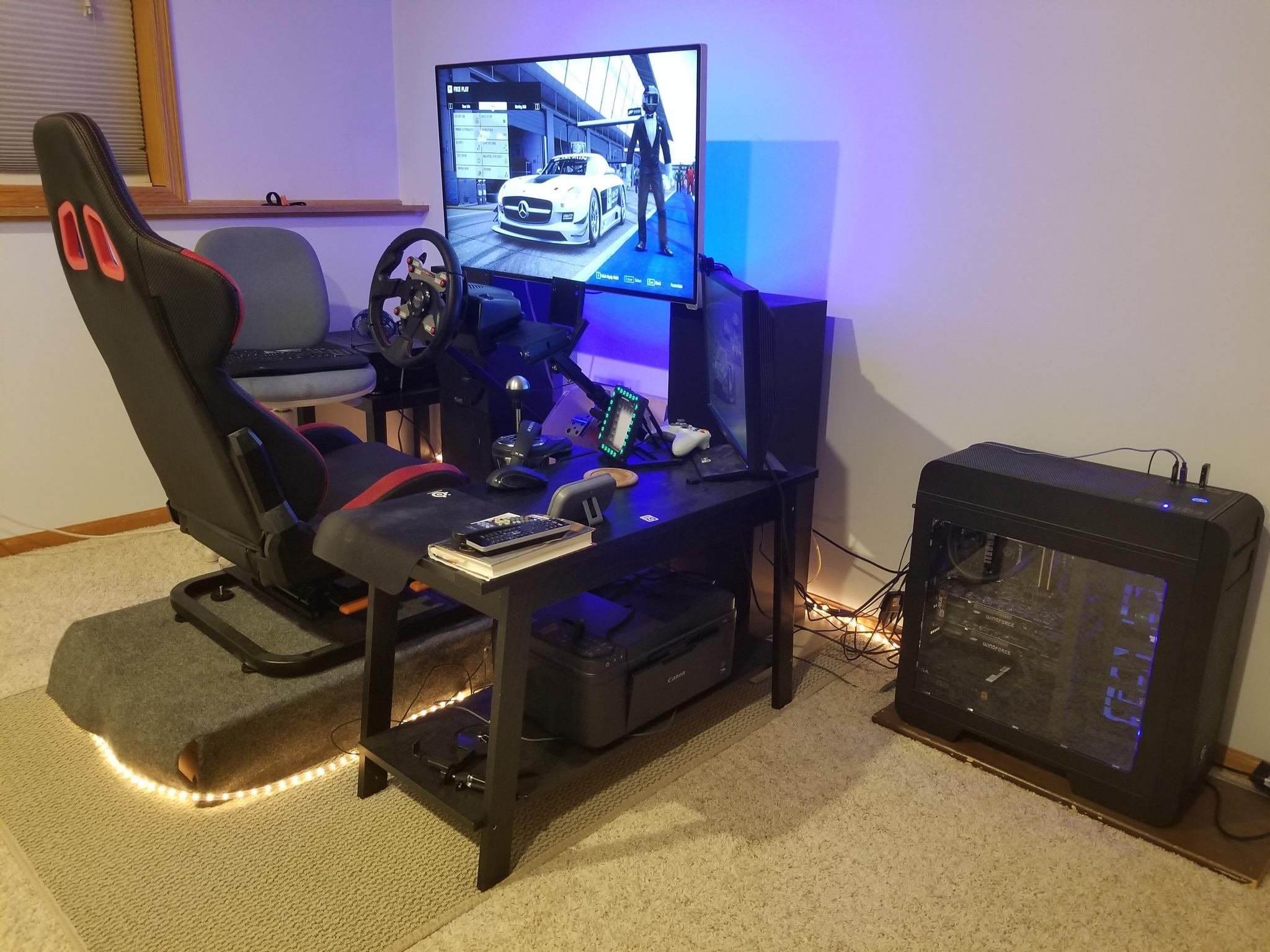 My humble rig. Custom built PC, modded G27. | Scrolller