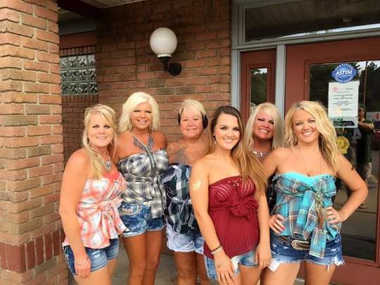 My mom's in the far left
