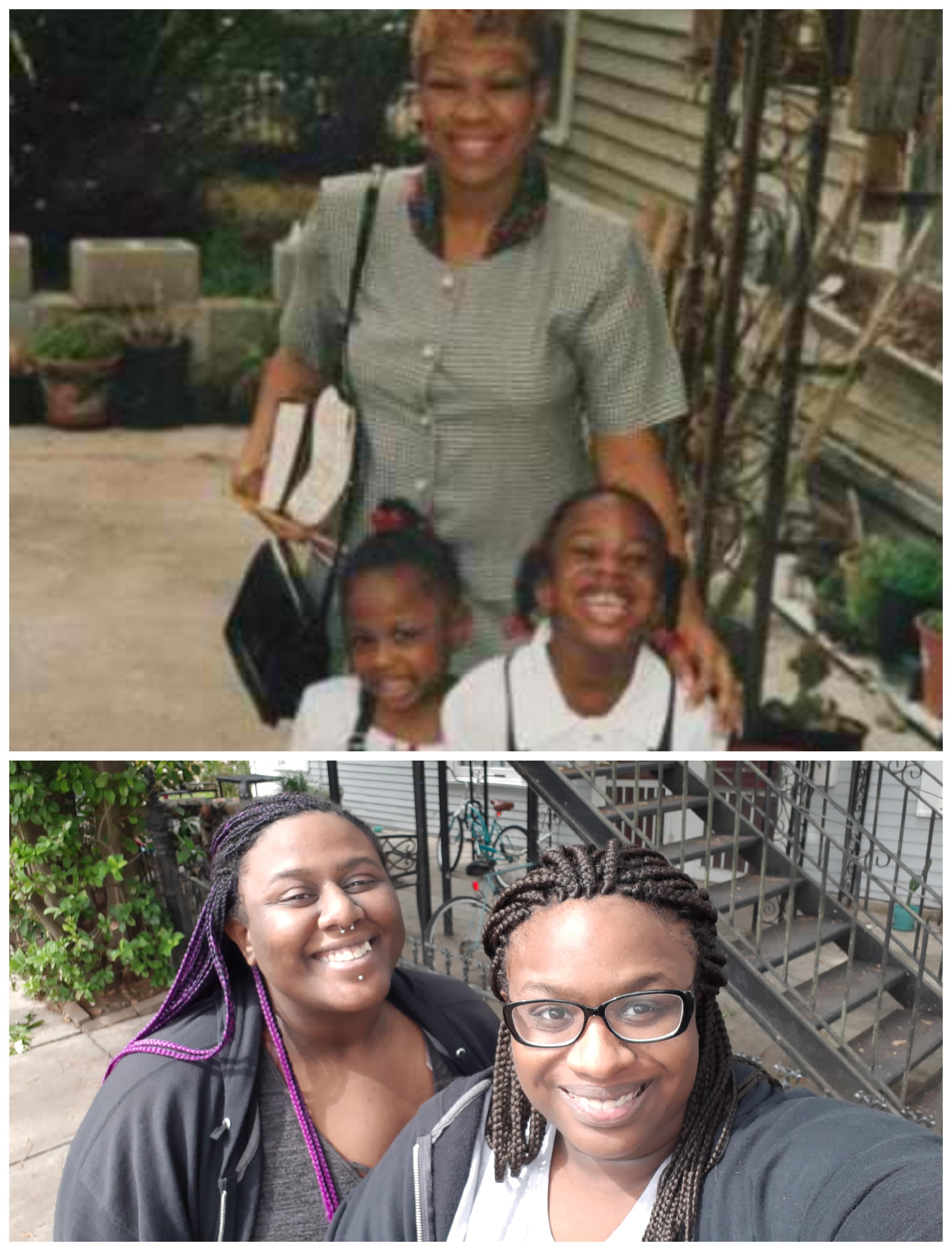 My sister and I visited our old house in Leonidas. The two pics are 23