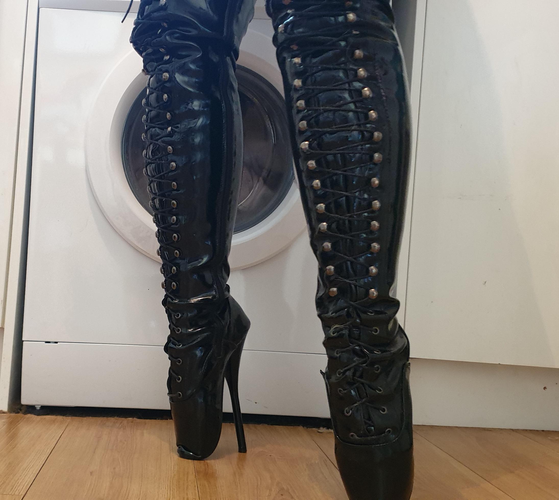 My Very Shinny Thigh High Ballet Boots Scrolller 8989